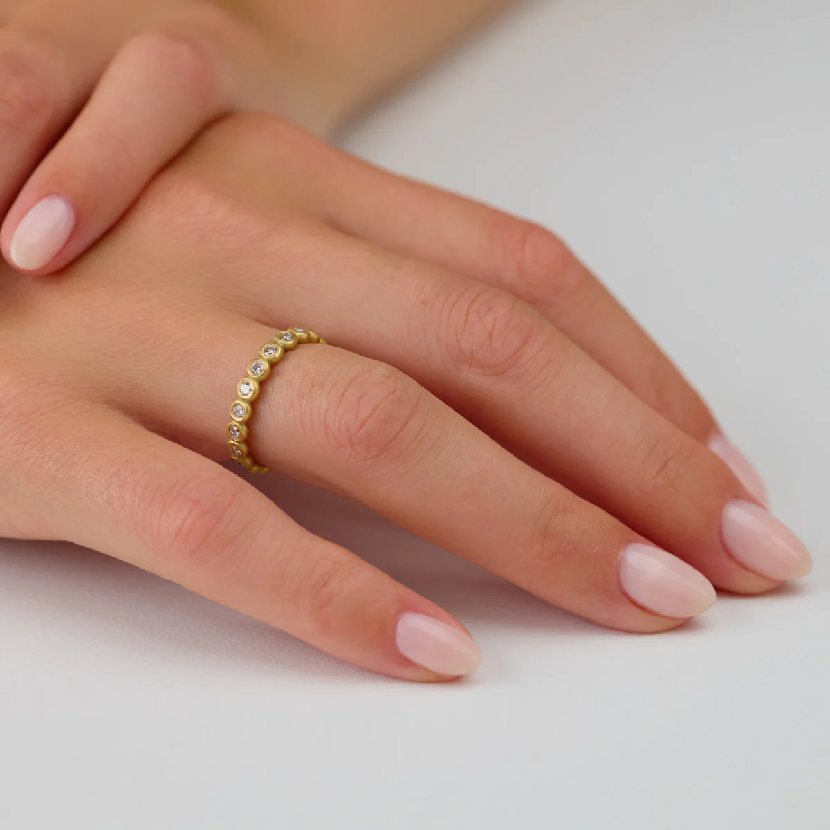 Hammered Dot Diamond Eternity Band - Image 2