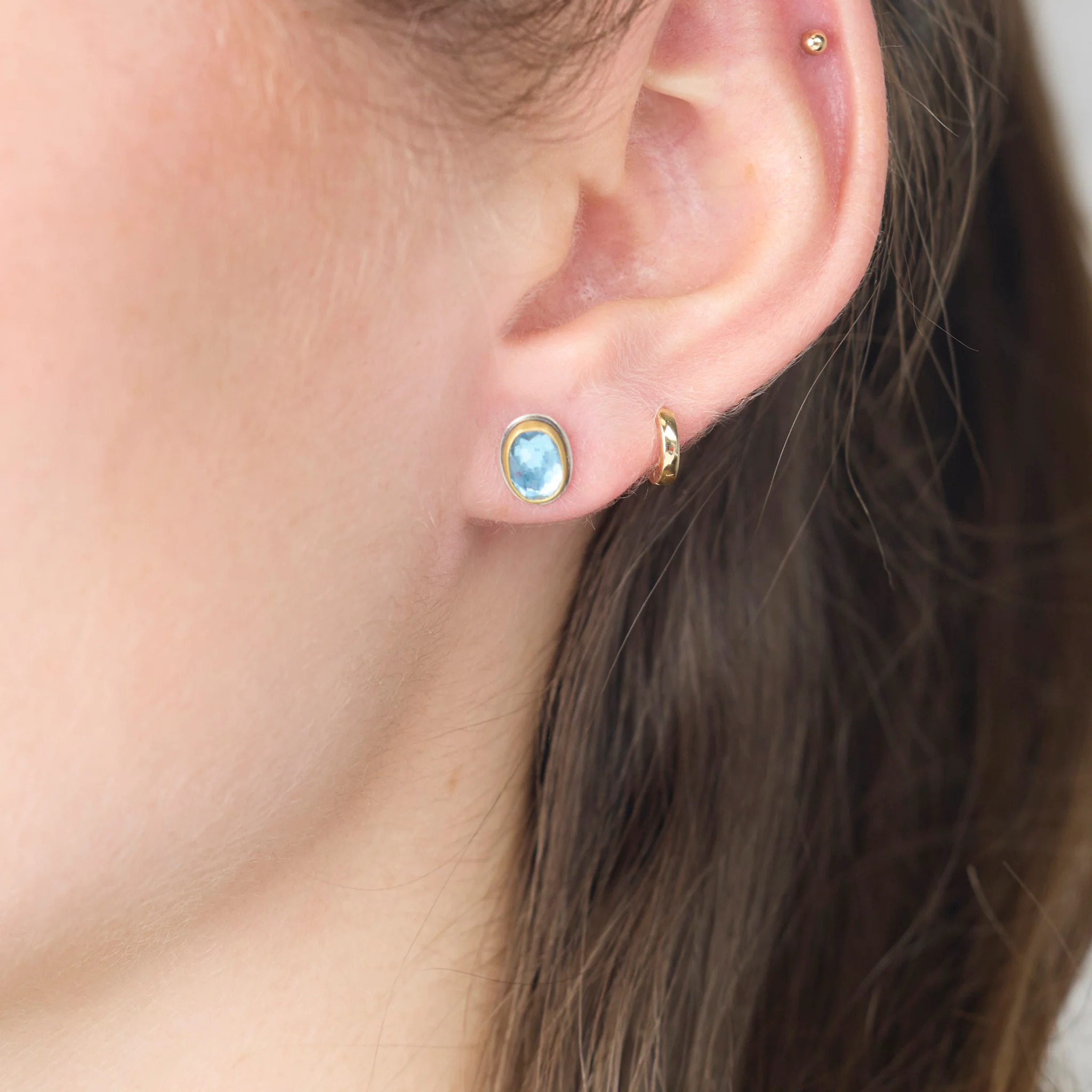 Icy Topaz Stud Earrings - Image 2
