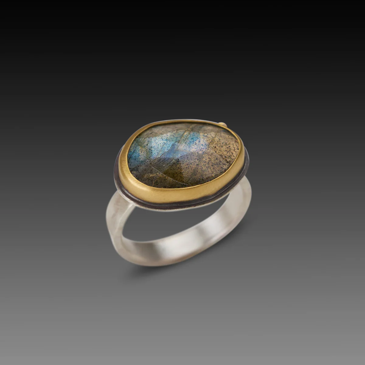 Labradorite Ring with Diamond - Image 2