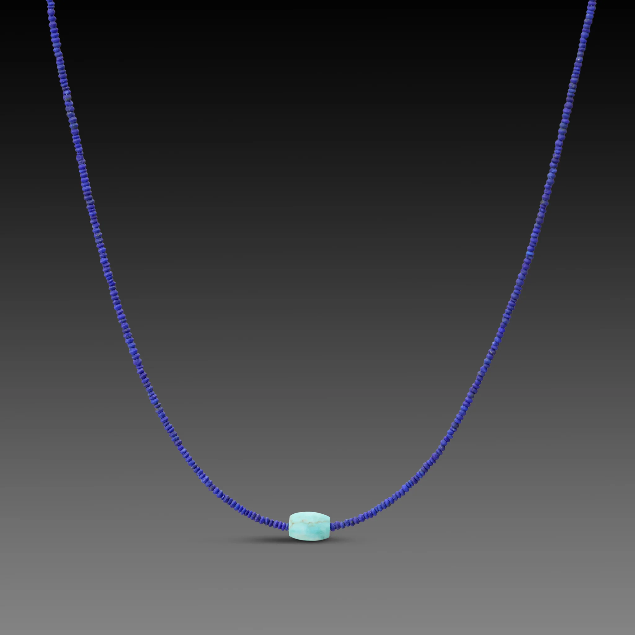 Lapis Necklace with Turquoise Bead
