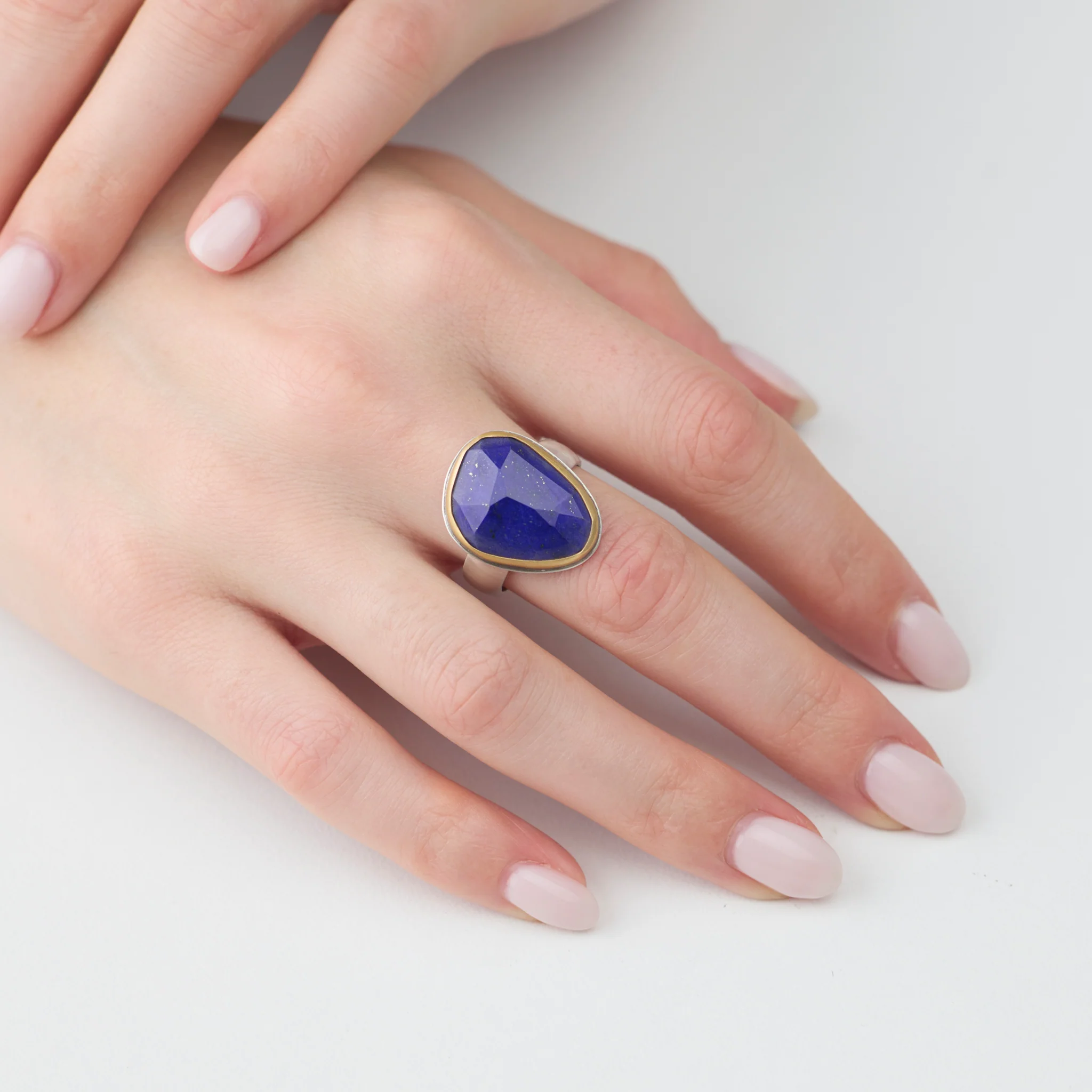 Lapis Ring with Pyrite Flecks - Image 2
