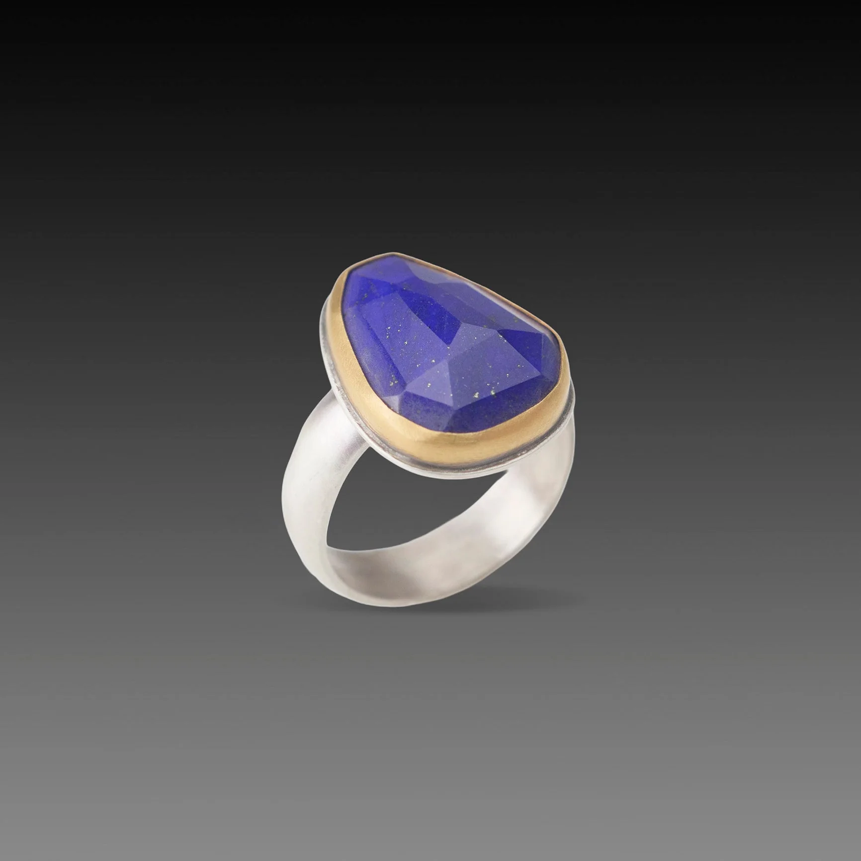 Lapis Ring with Pyrite Flecks - Image 3