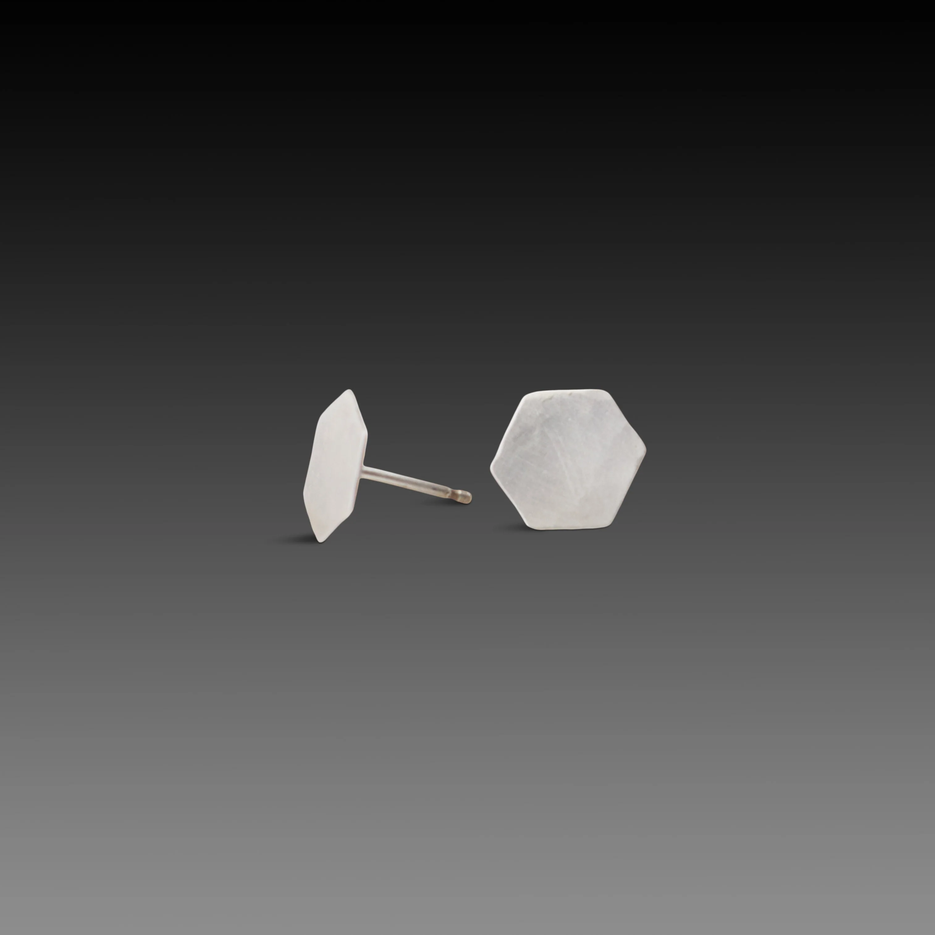 Large Hexagon Stud Earrings - Image 3