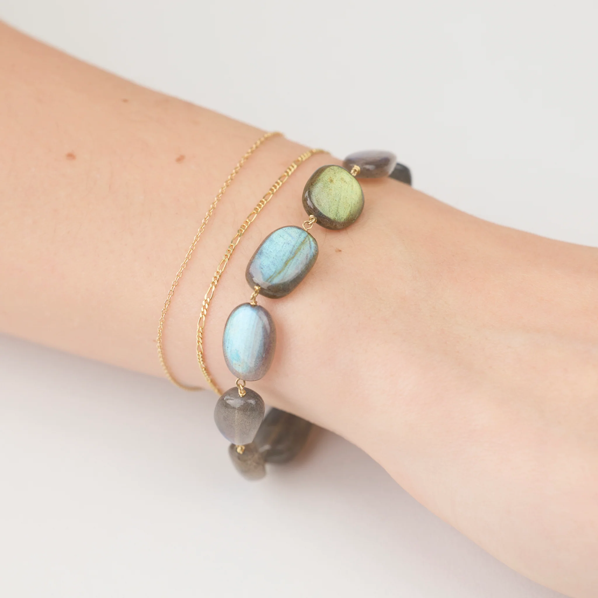 Large Labradorite & Gold Bracelet - Image 2