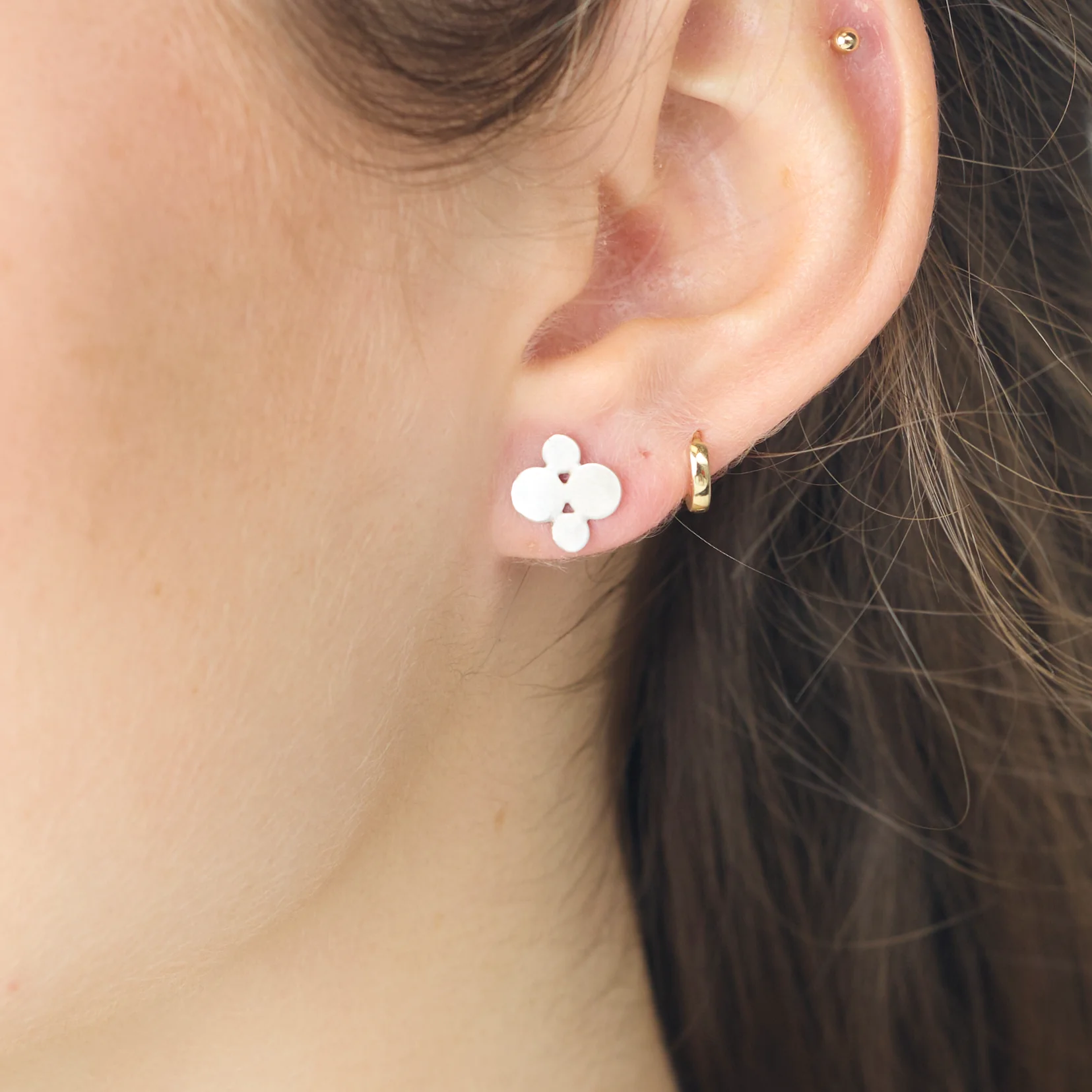 Large Multi Disk Stud Earrings - Image 2