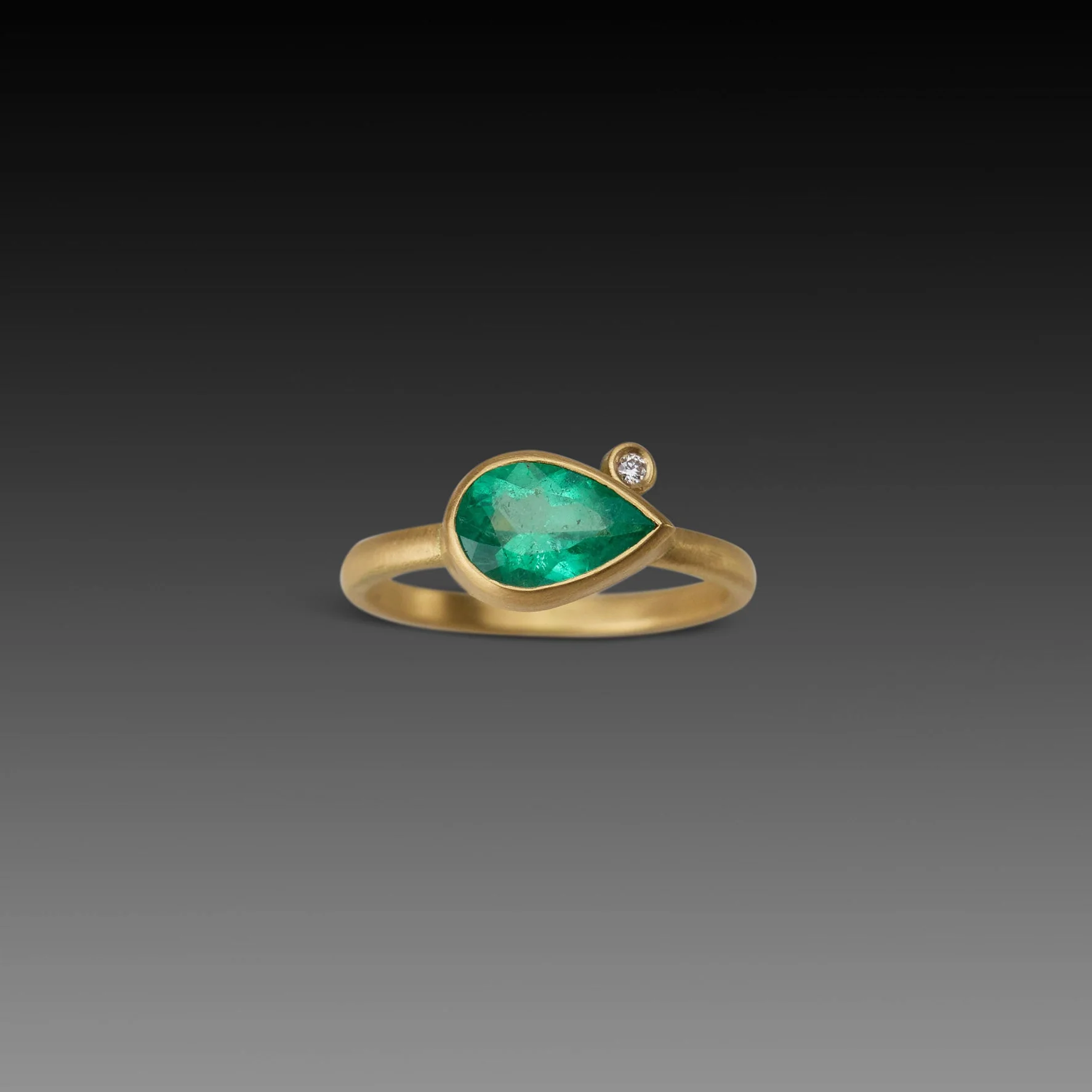 East West Emerald Ring
