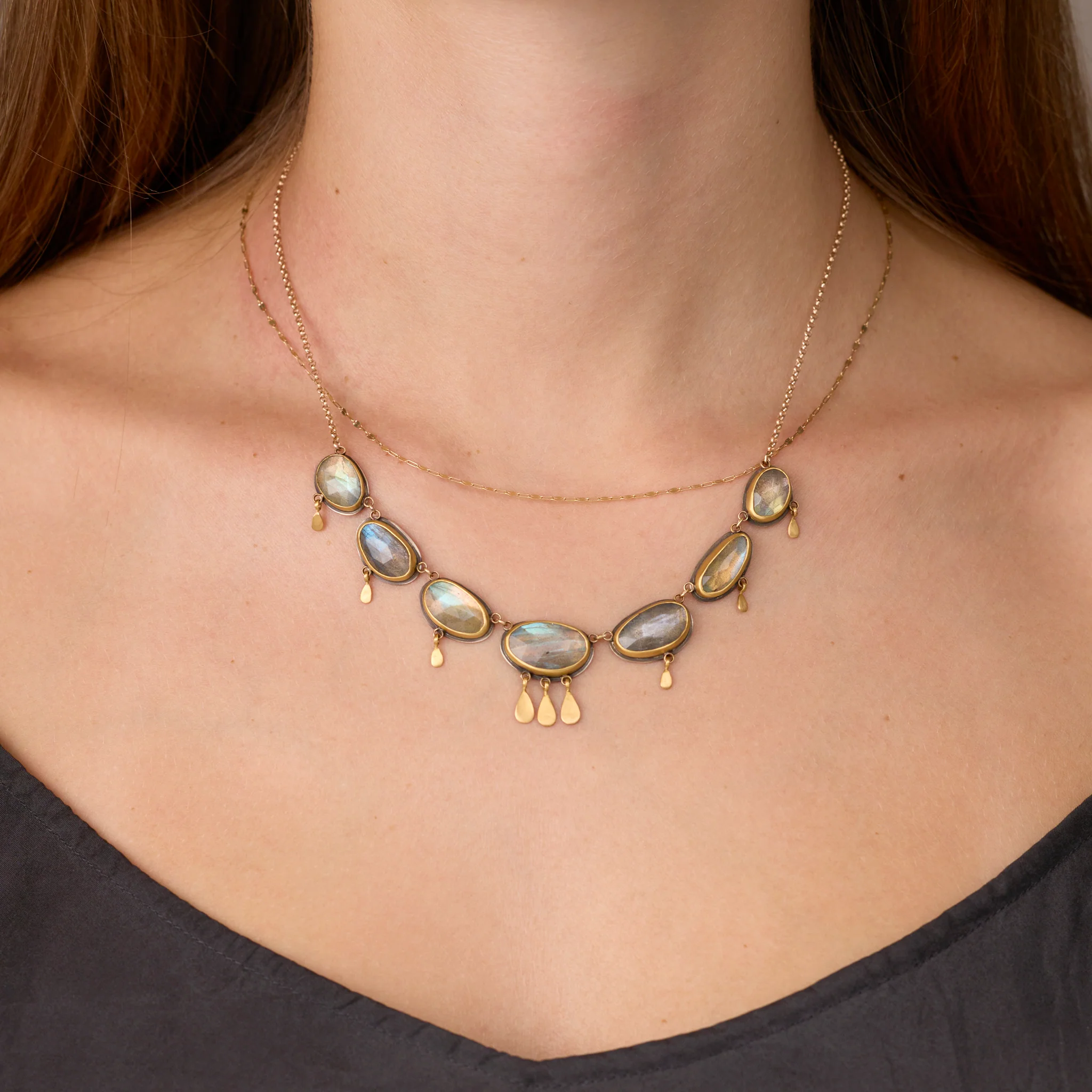 Luminous Labradorite Fringe Necklace - Image 2
