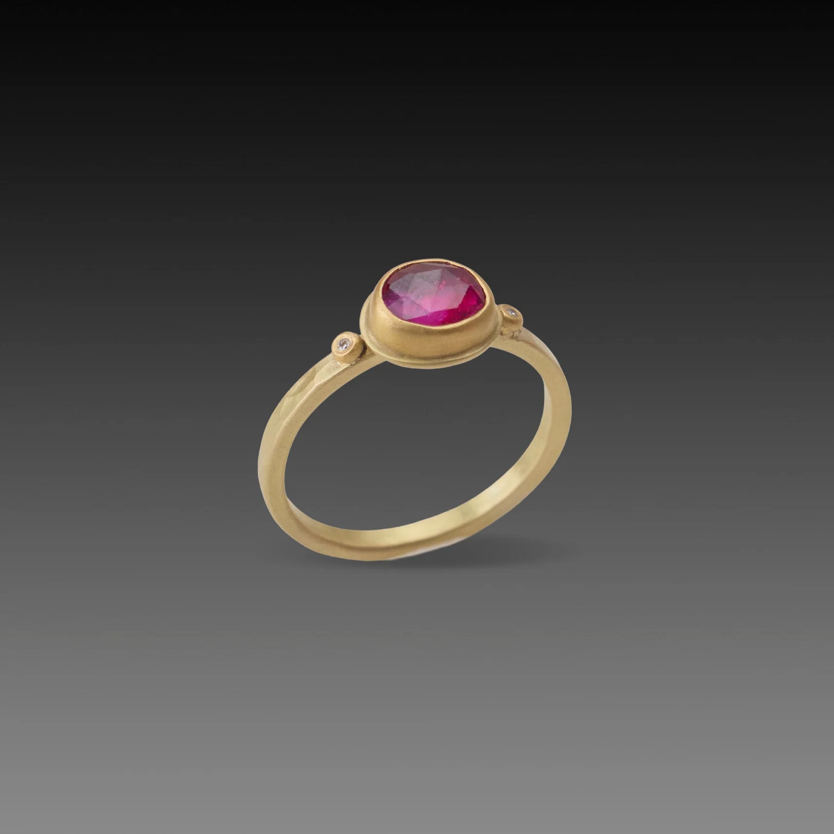 Magenta Ruby Ring with Diamonds - Image 3