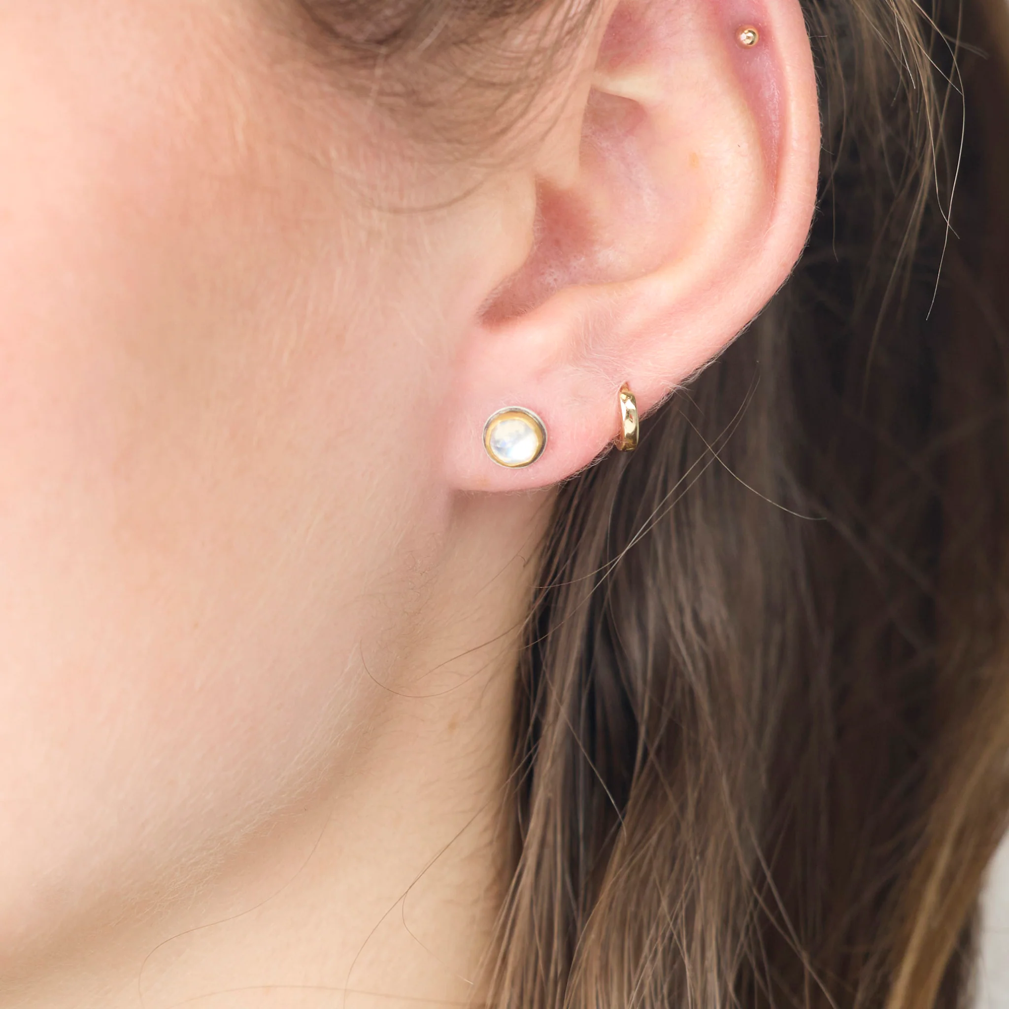 Moonstone Stud Earrings - Image 2