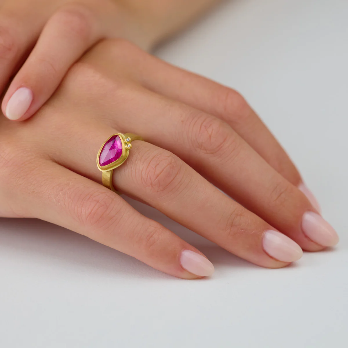Organic Ruby Ring with Diamonds - Image 2