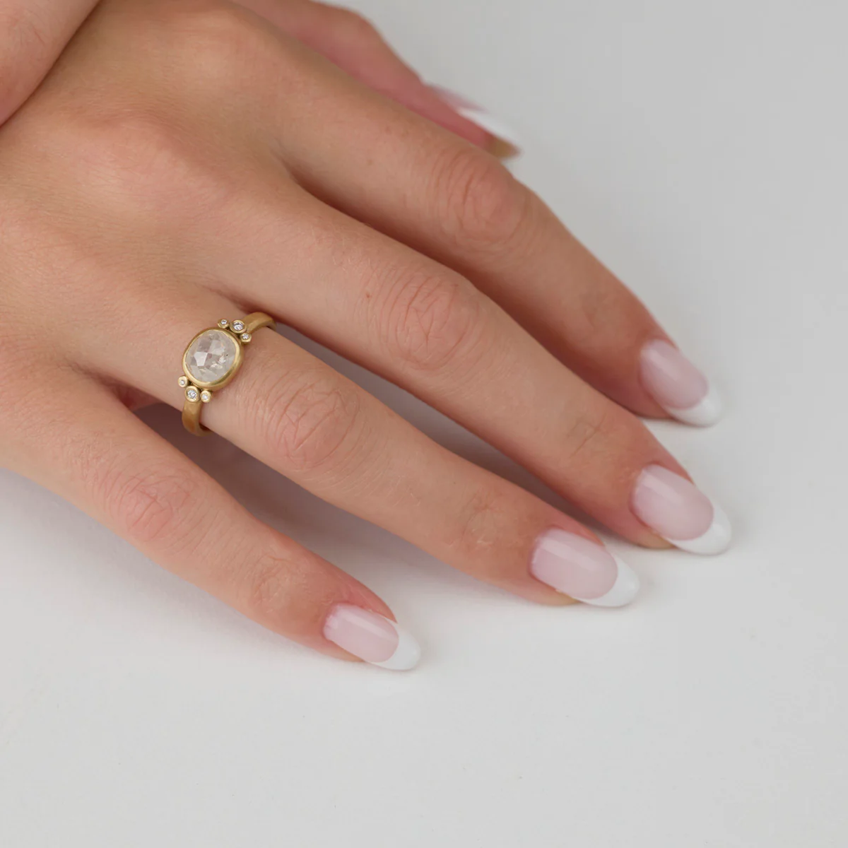 Oval Gray Diamond Ring - Image 2