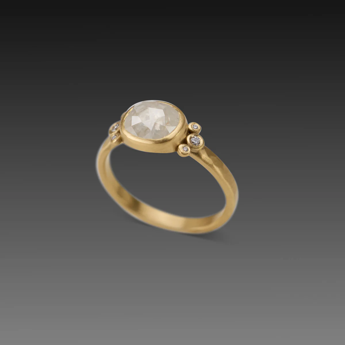 Oval Gray Diamond Ring - Image 4