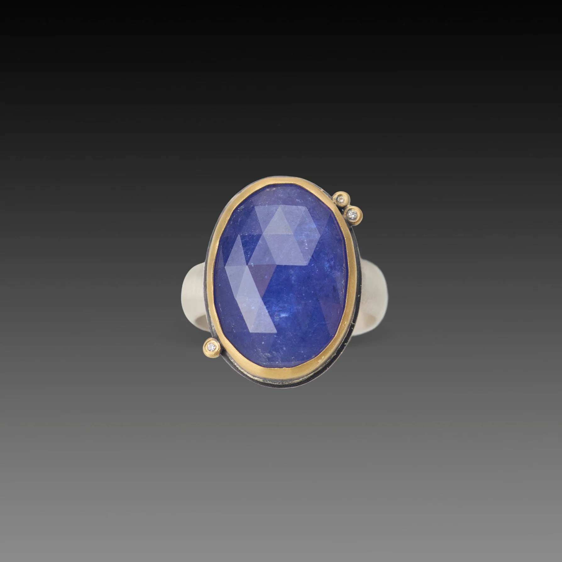 Oval Tanzanite Ring with Diamonds