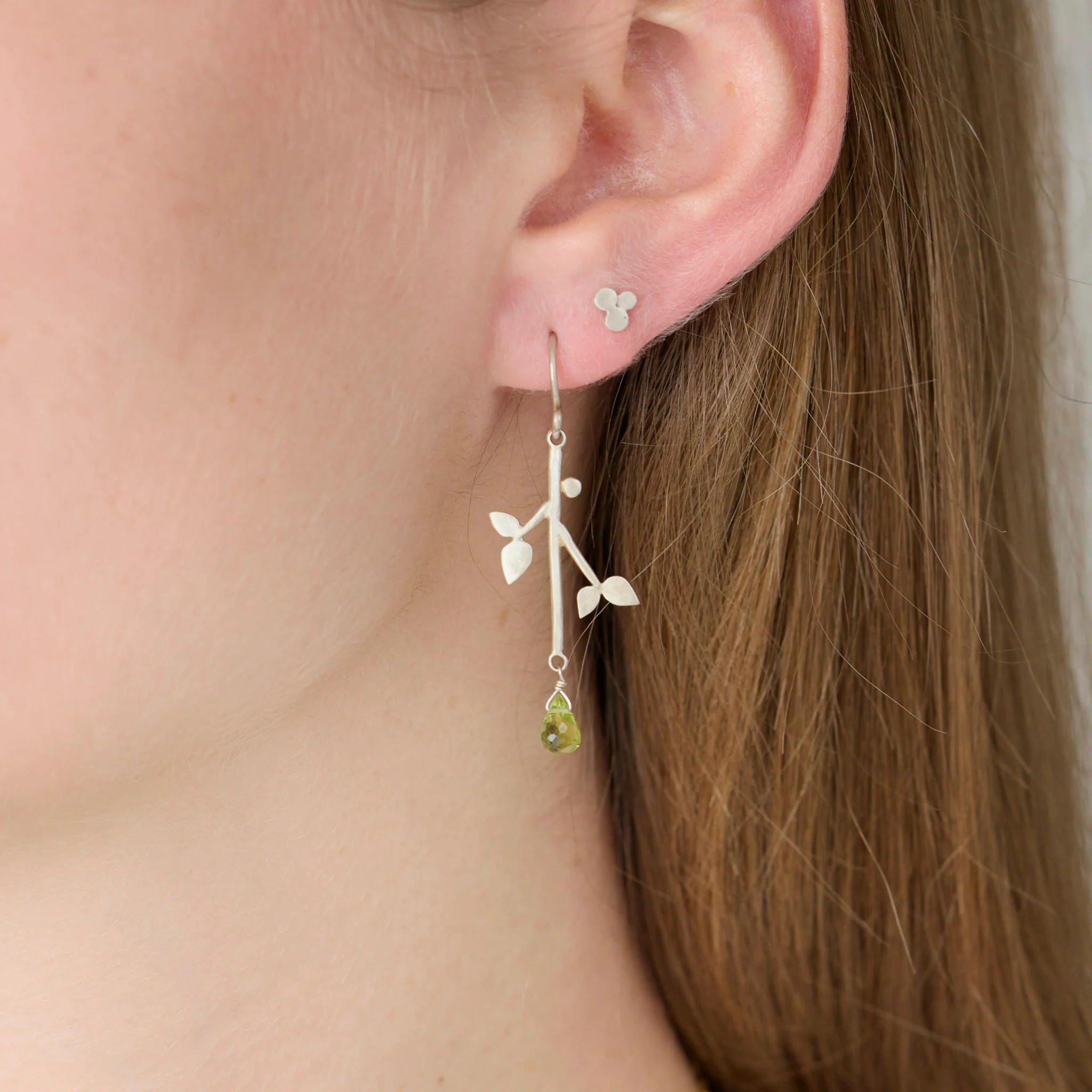 Peridot Branch Earrings - Image 2