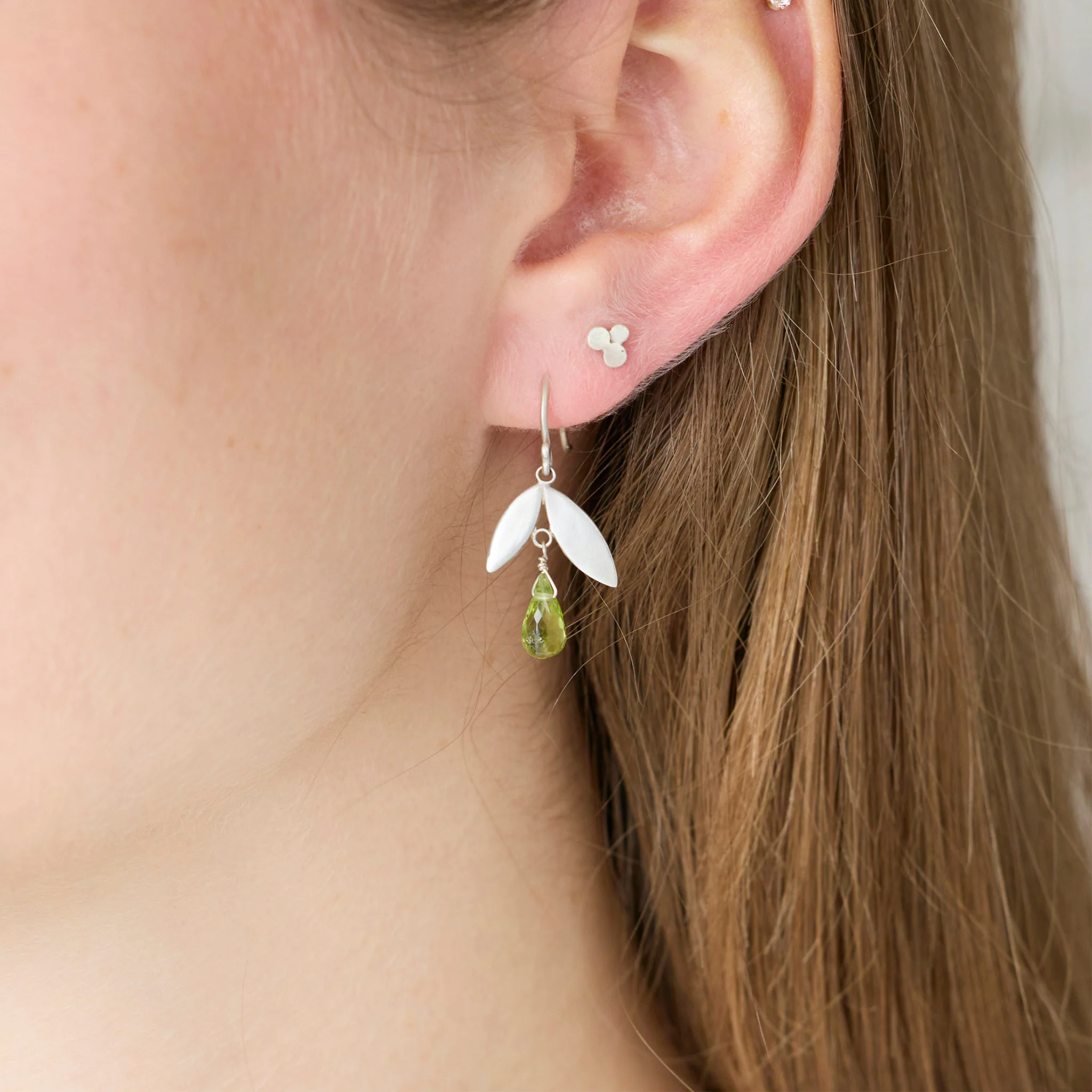 Peridot Leaf Earrings - Image 2