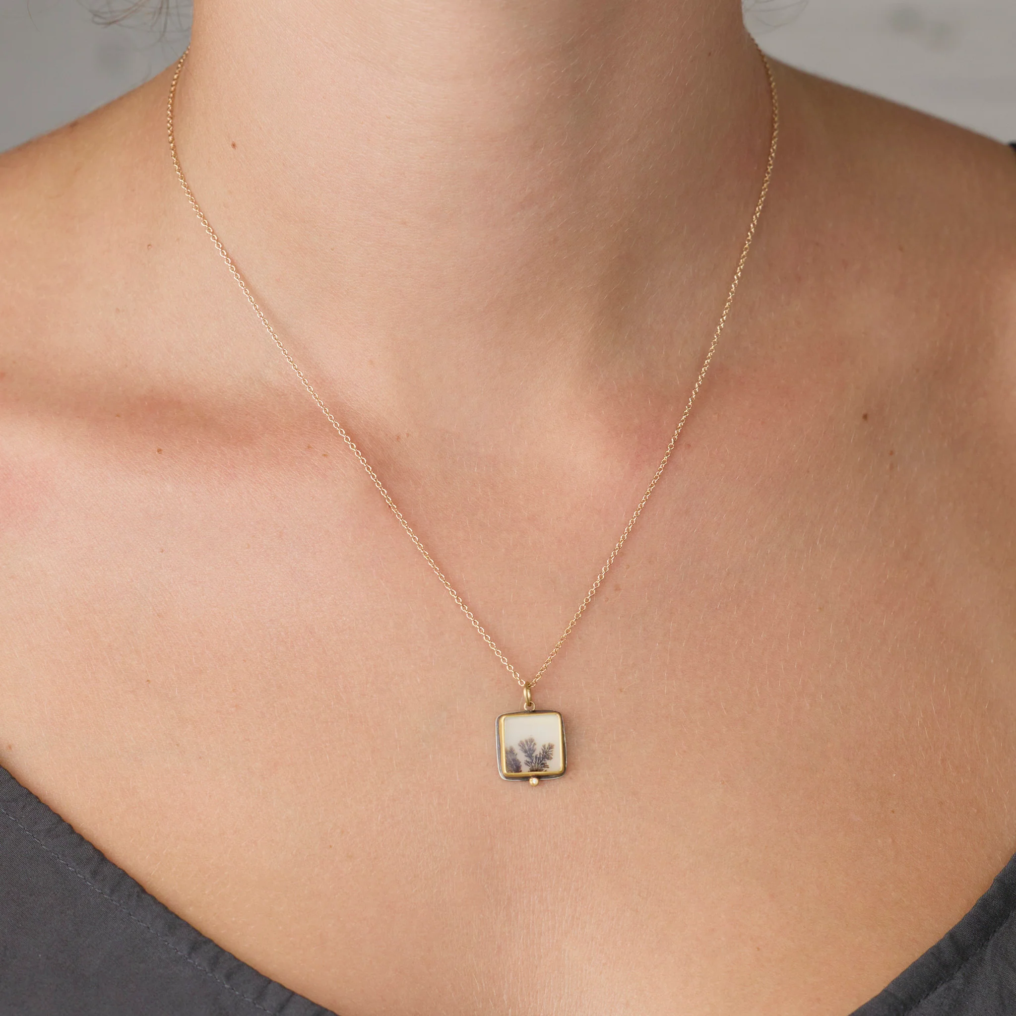 Petite Dendritic Agate Necklace - Image 2
