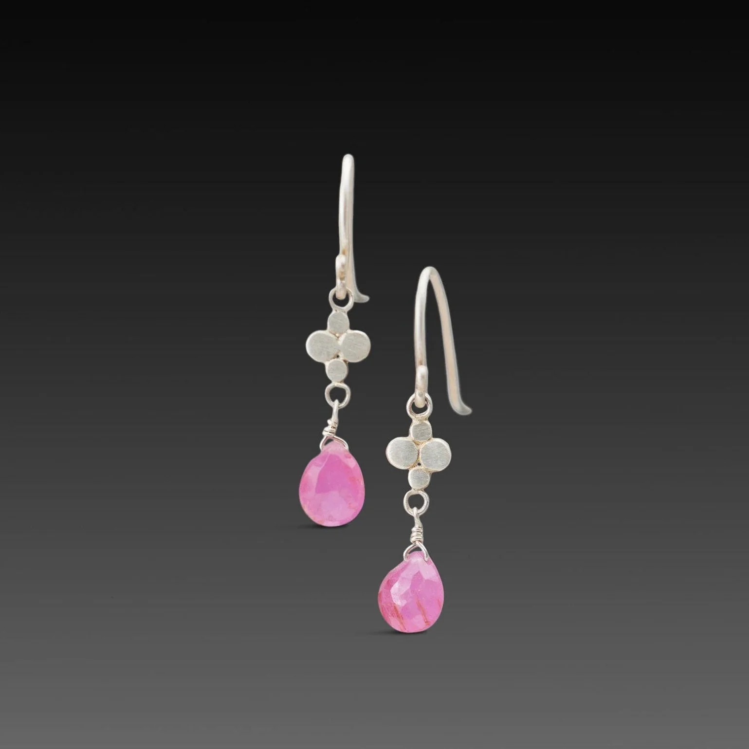 Pink Sapphire Drop Earrings