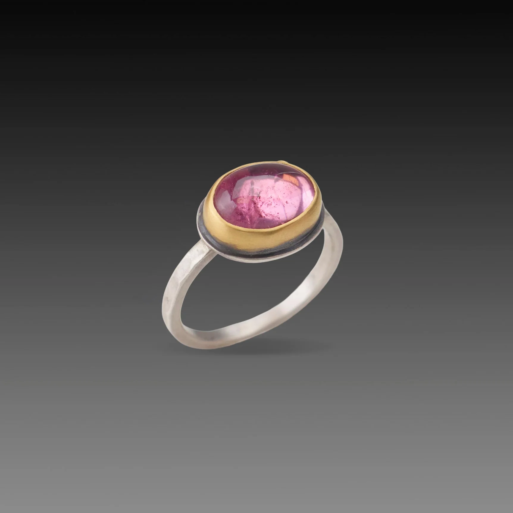 Pink Tourmaline Ring with Diamond - Image 3