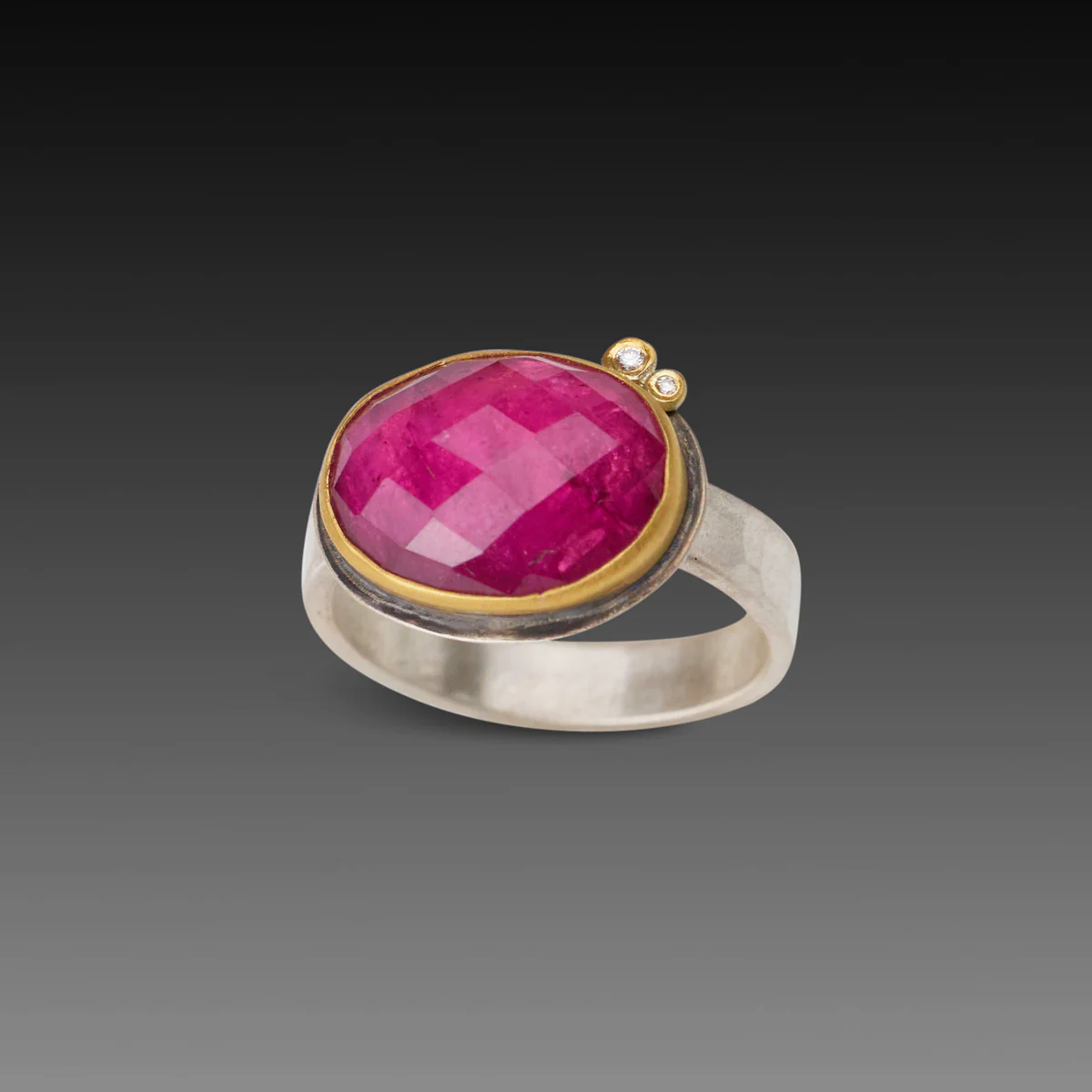 Pink Tourmaline Ring with Diamonds - Image 3