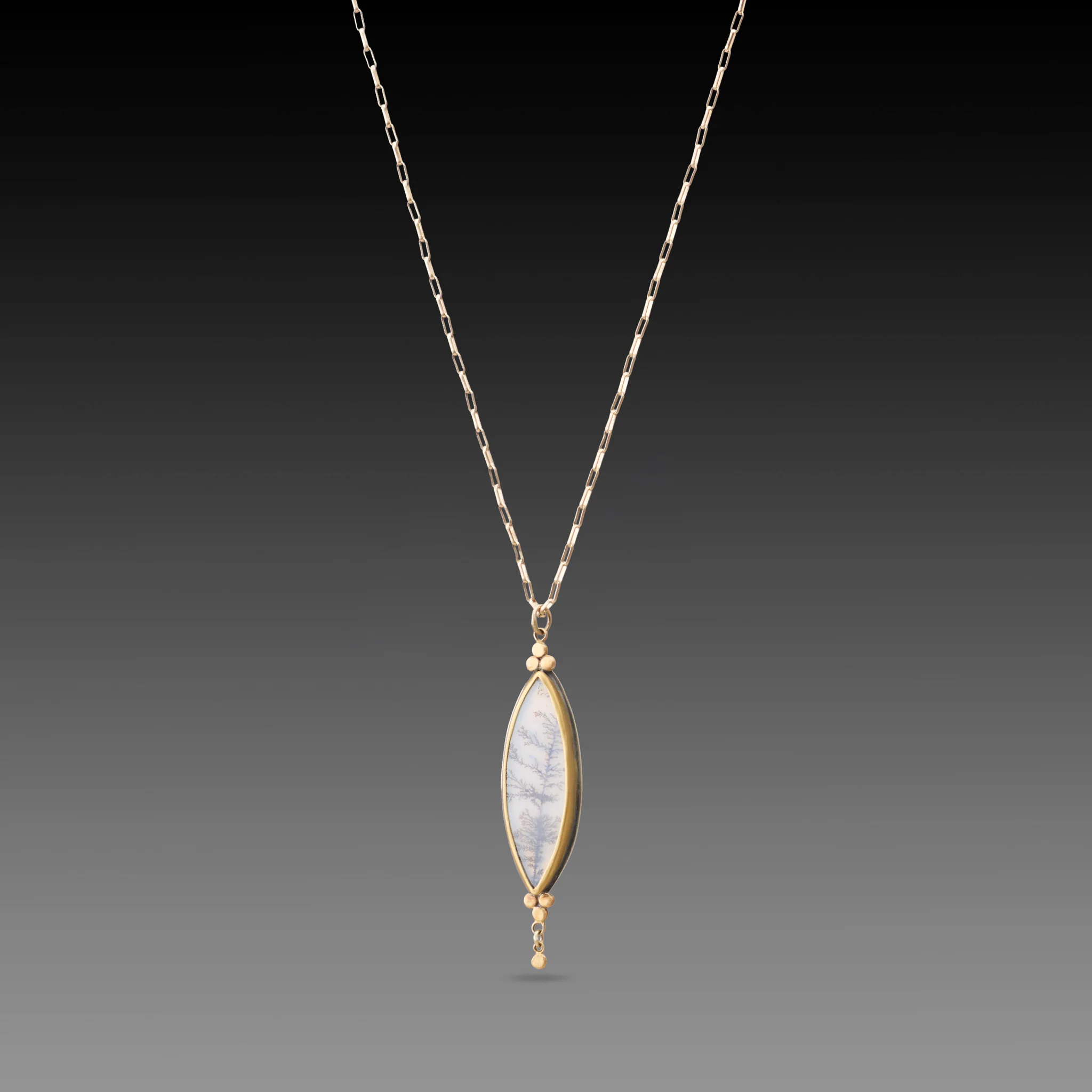 Marquise Dendritic Agate Necklace