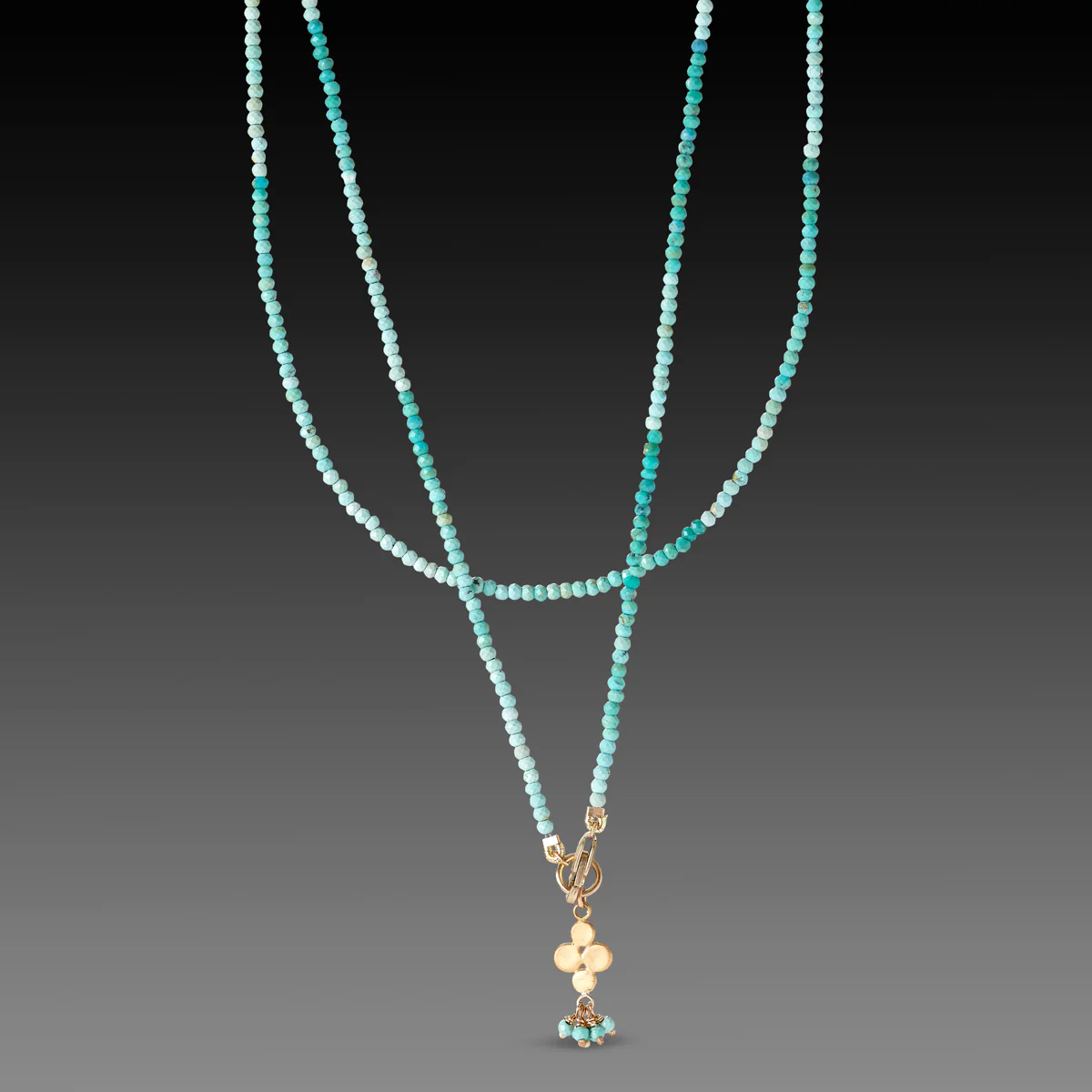 Long Ombre Turquoise Necklace - Image 2