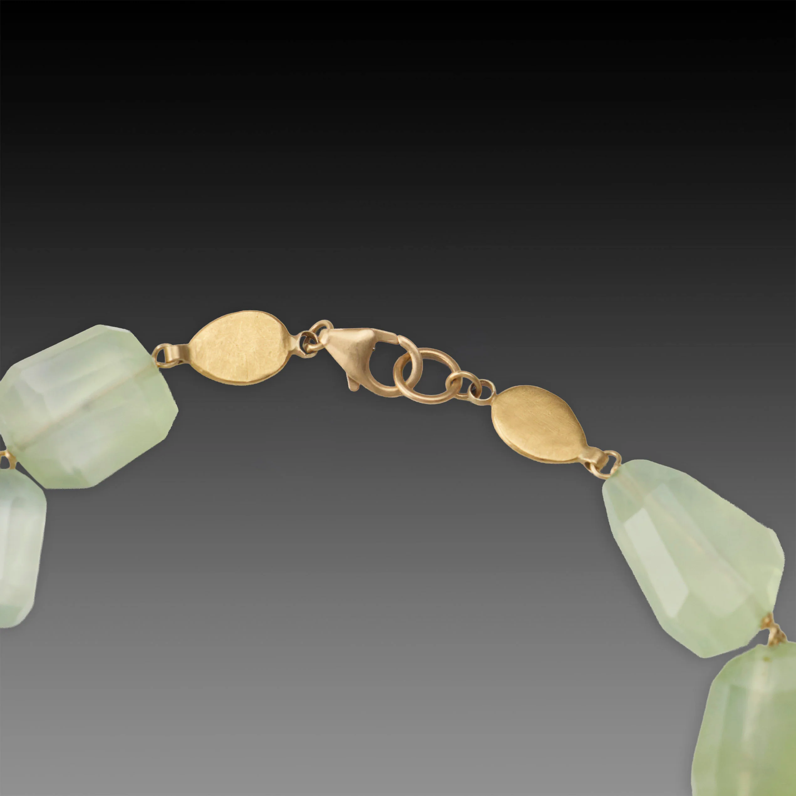 Prehnite Bracelet with 22k Gold Disks - Image 3