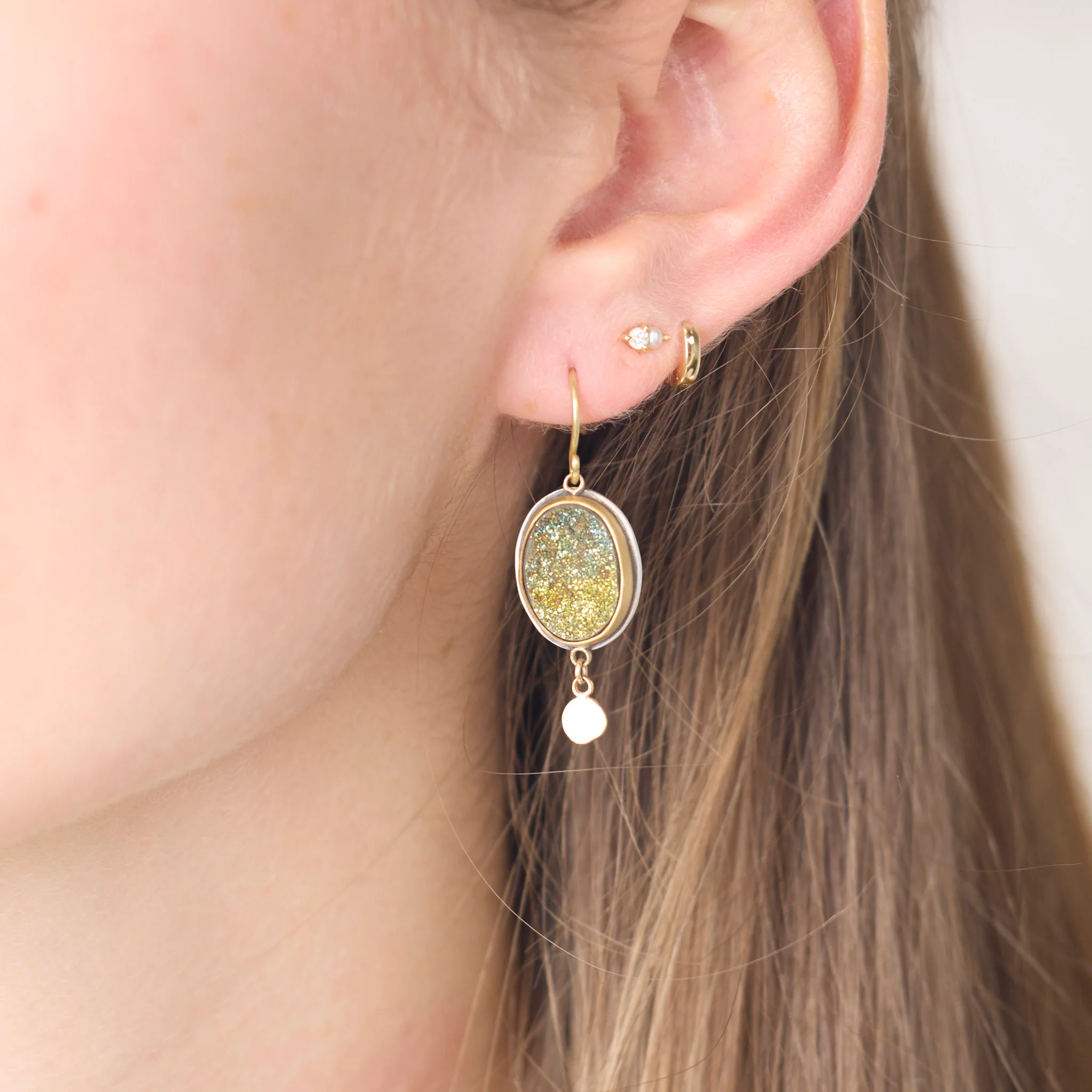 Pyrite Druzy Earrings - Image 2