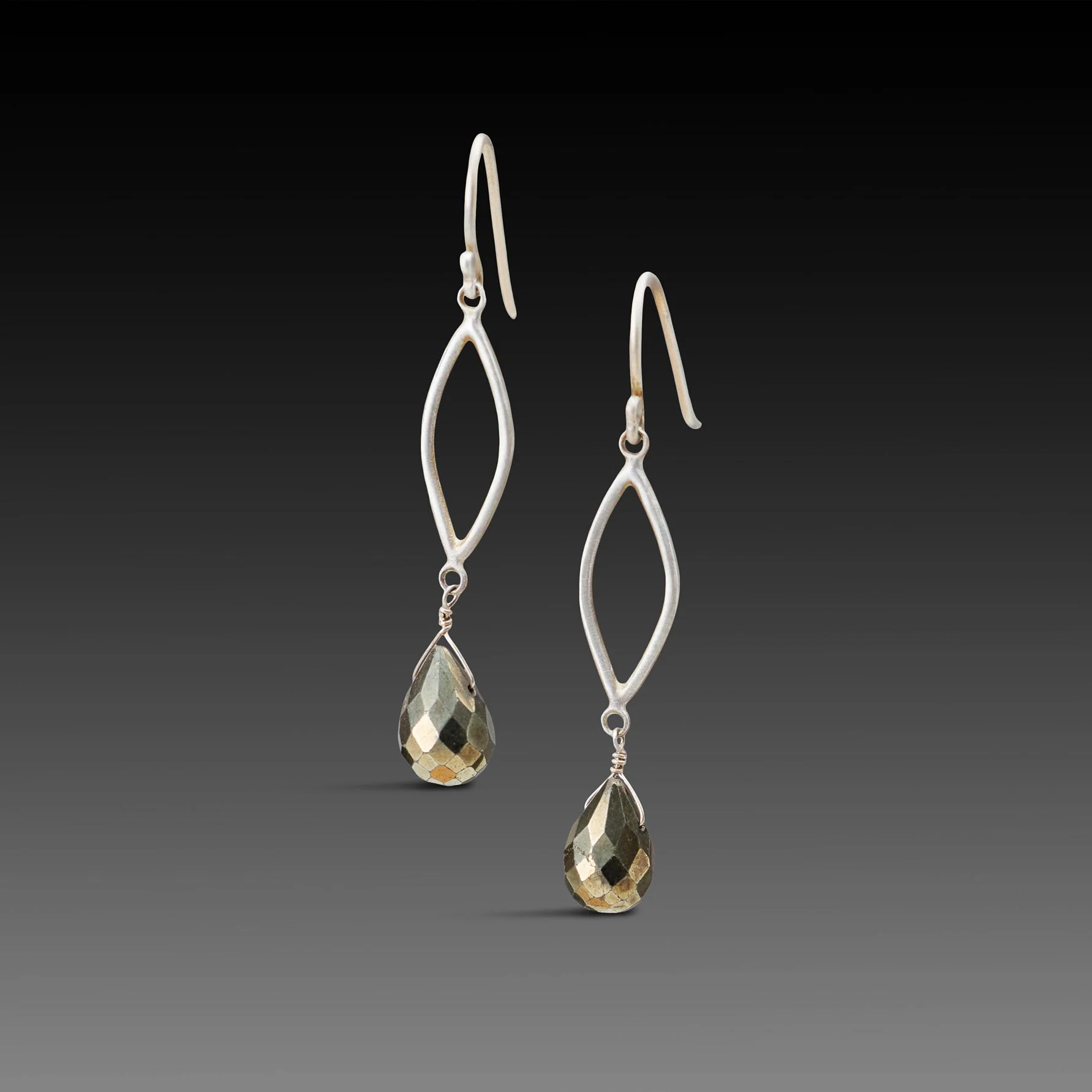 Pyrite Drop Earrings