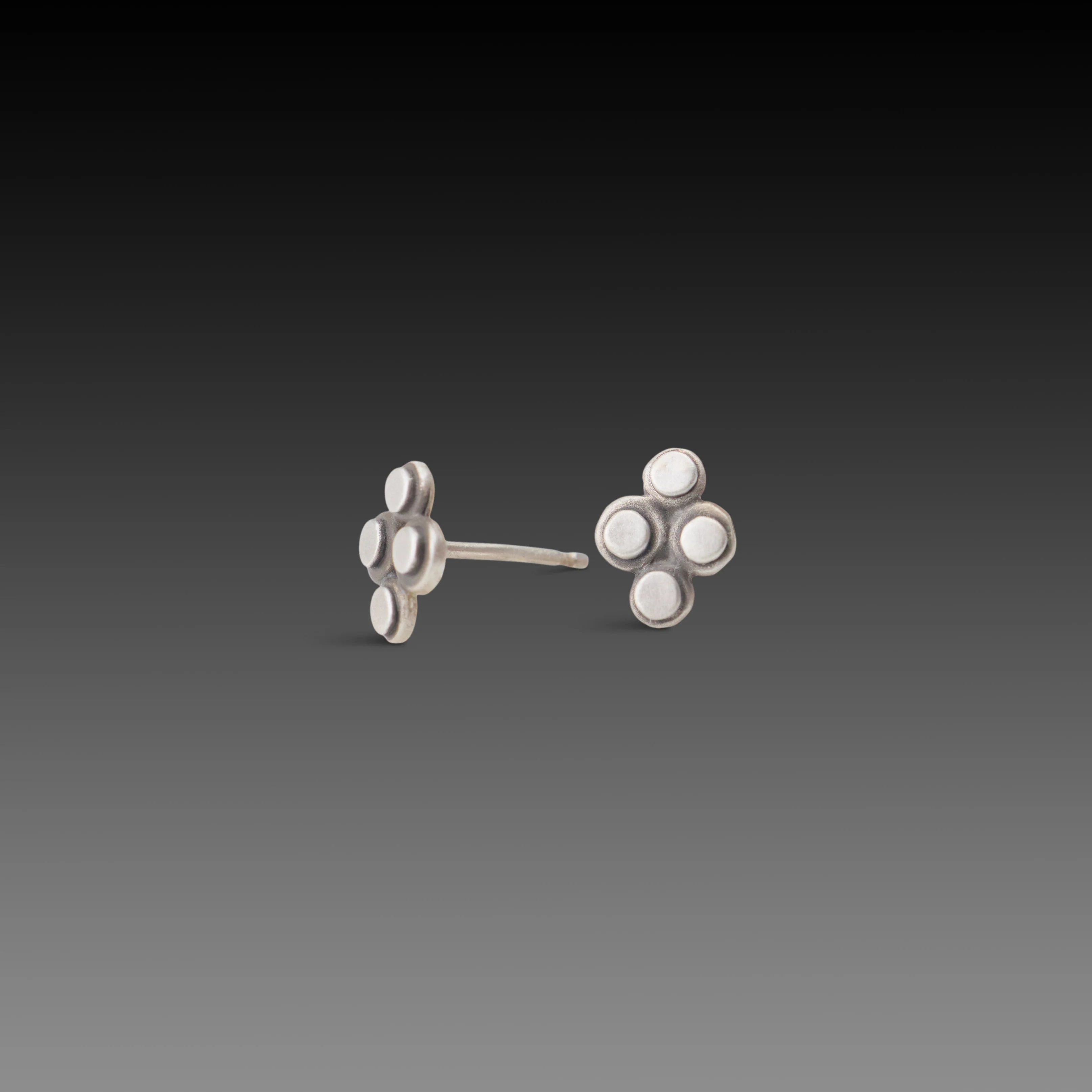 Raised Disk Stud Earrings - Image 3