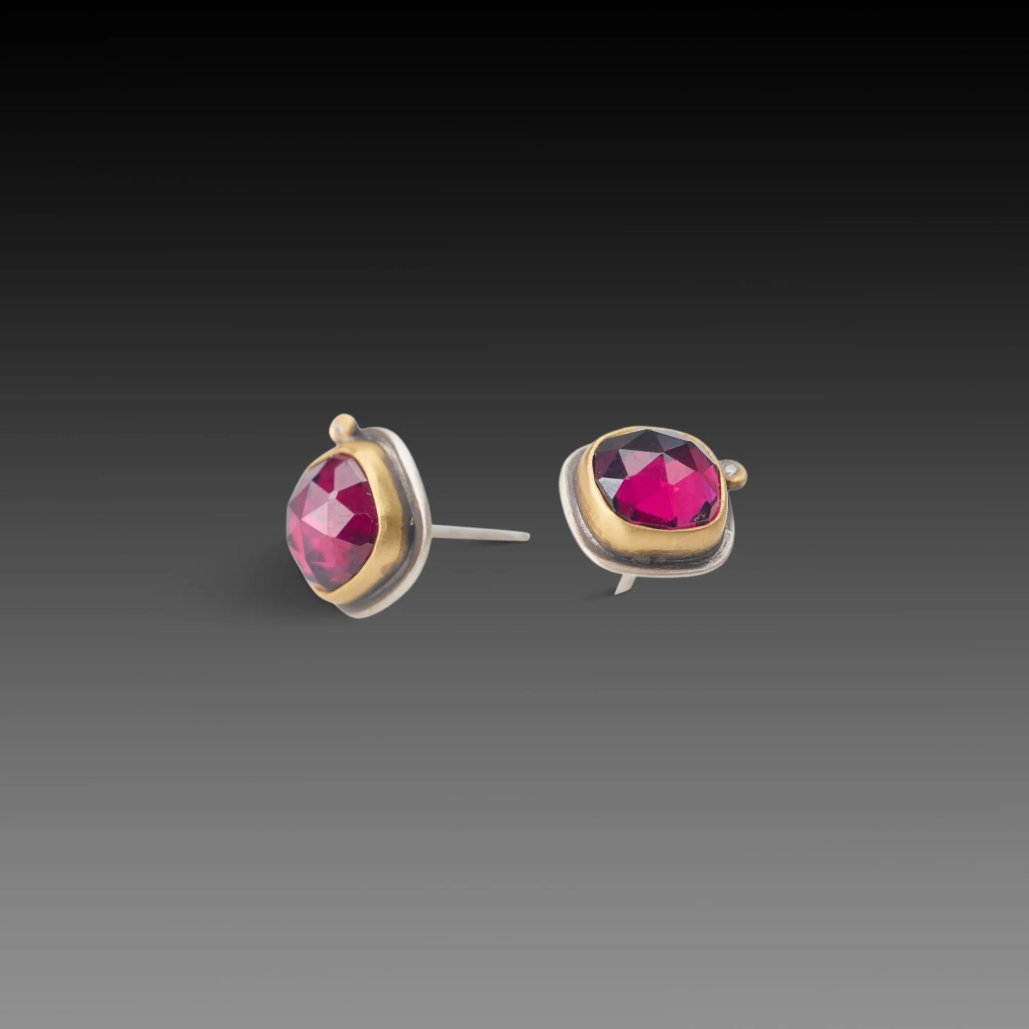 Rhodolite Garnet Stud Earrings - Image 3