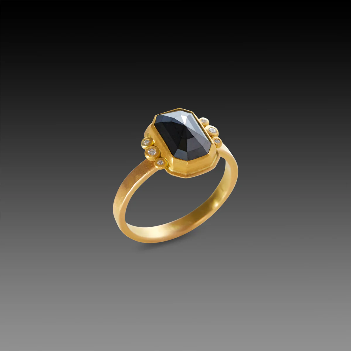 Rose Cut Black Diamond Ring - Image 2