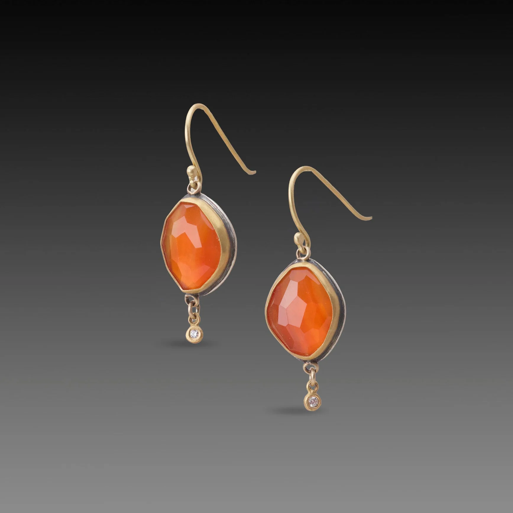 Rose Cut Carnelian Earrings