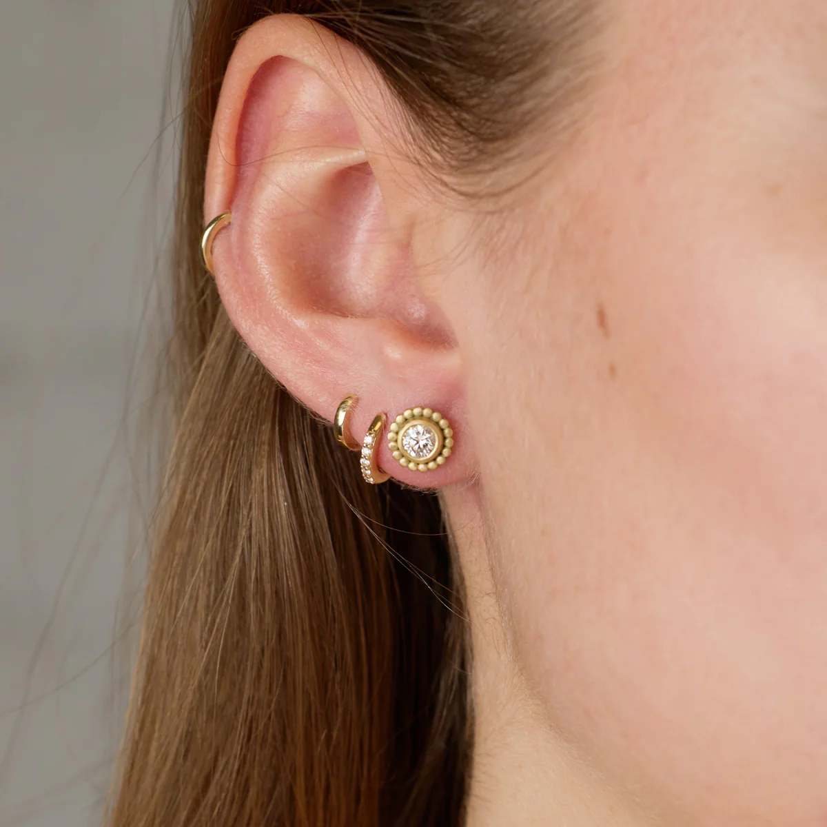 Round Diamond Stud Earrings - Image 2