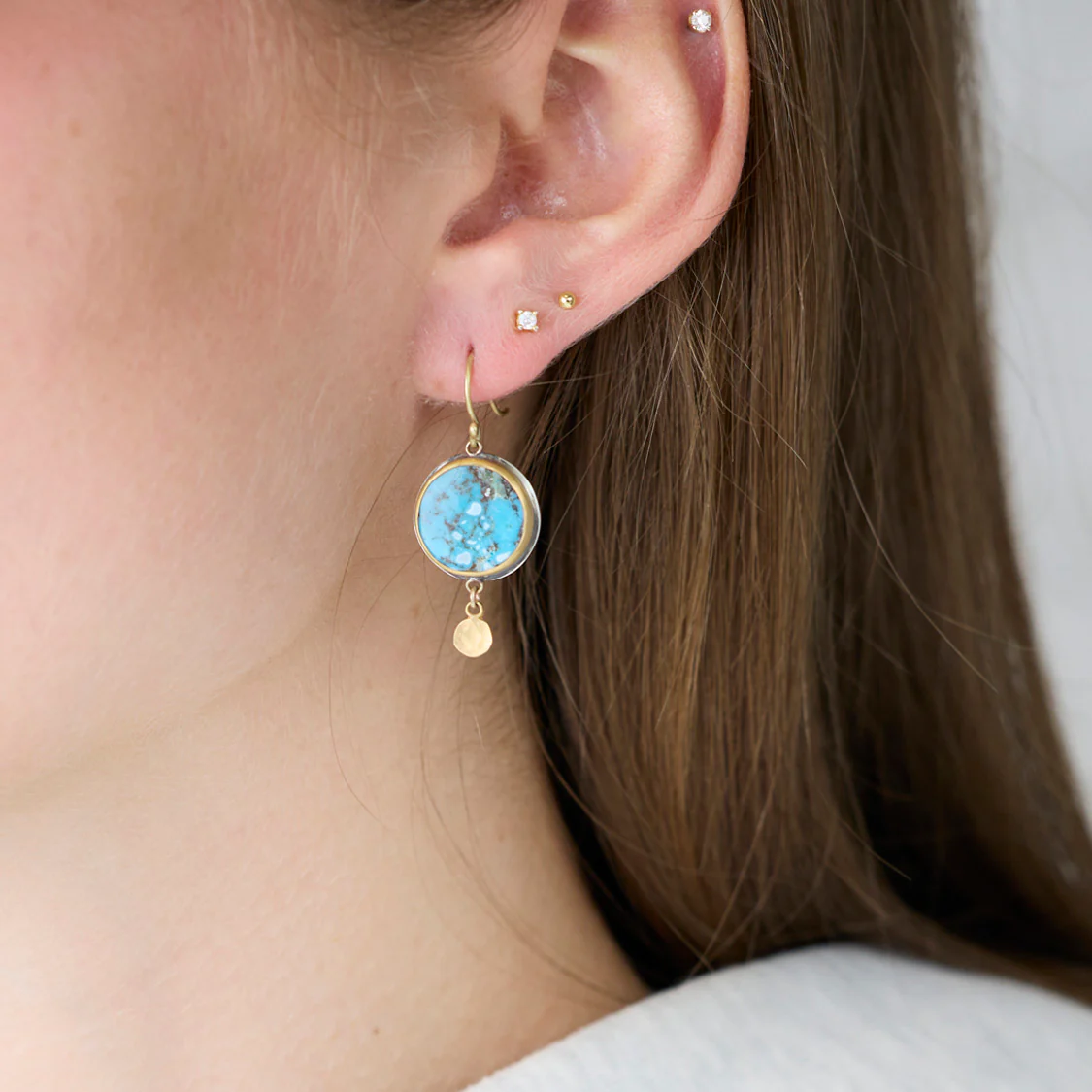 Round Turquoise Earrings - Image 2