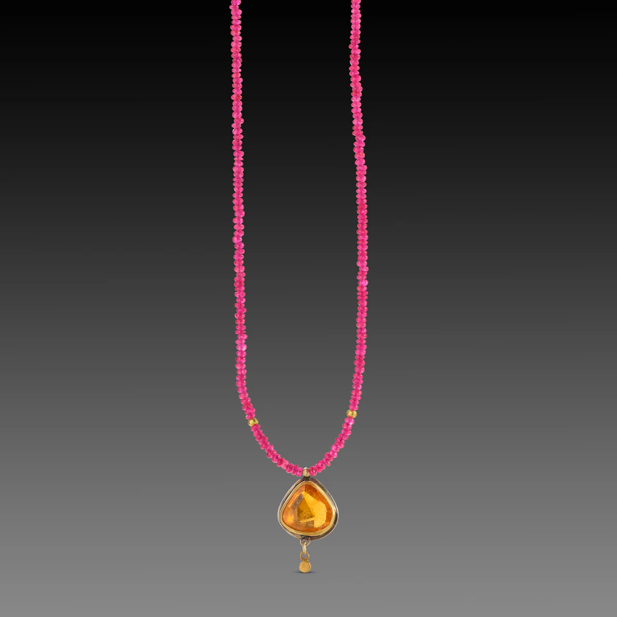Ruby Beaded Necklace with Sapphire
