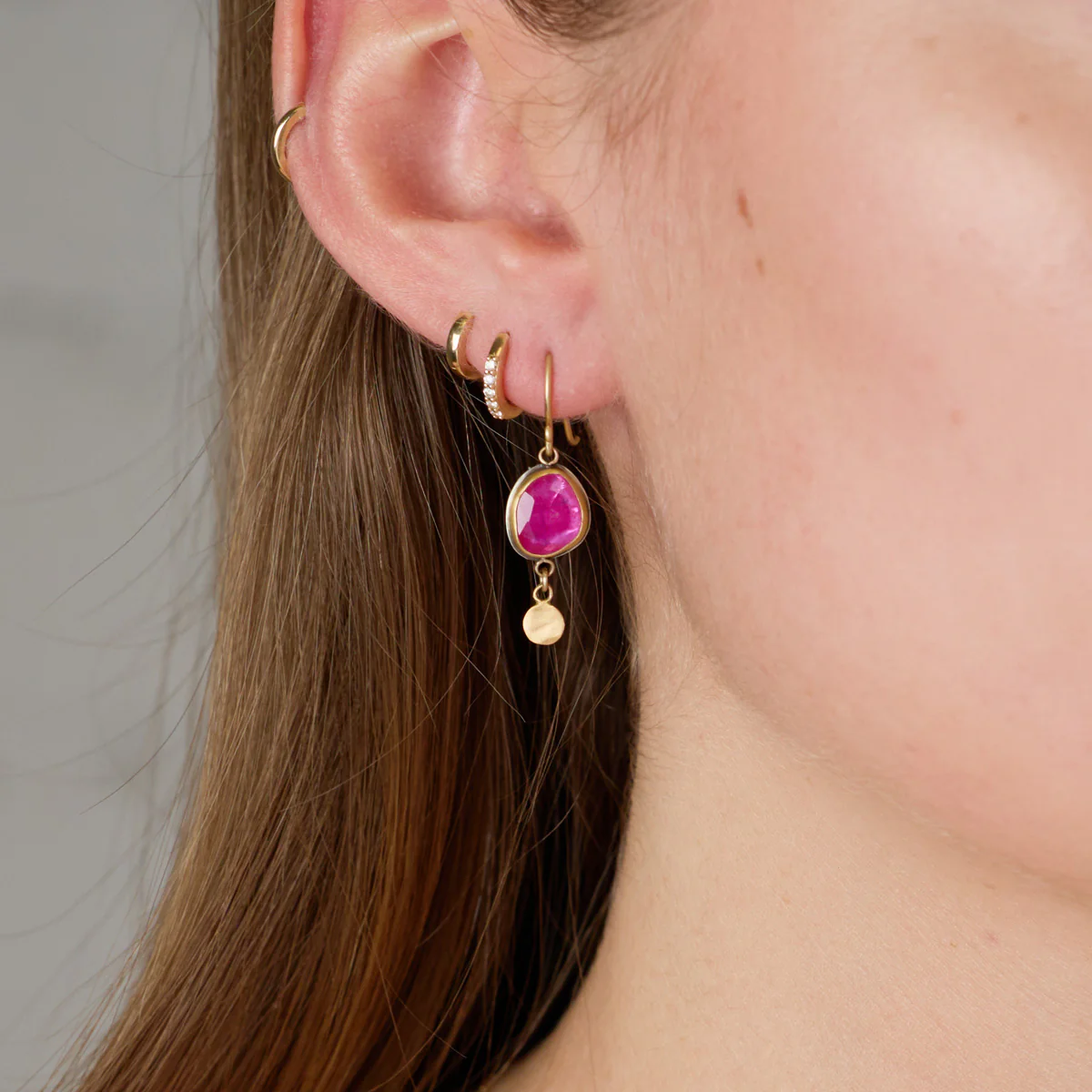Ruby Drop Earrings - Image 2