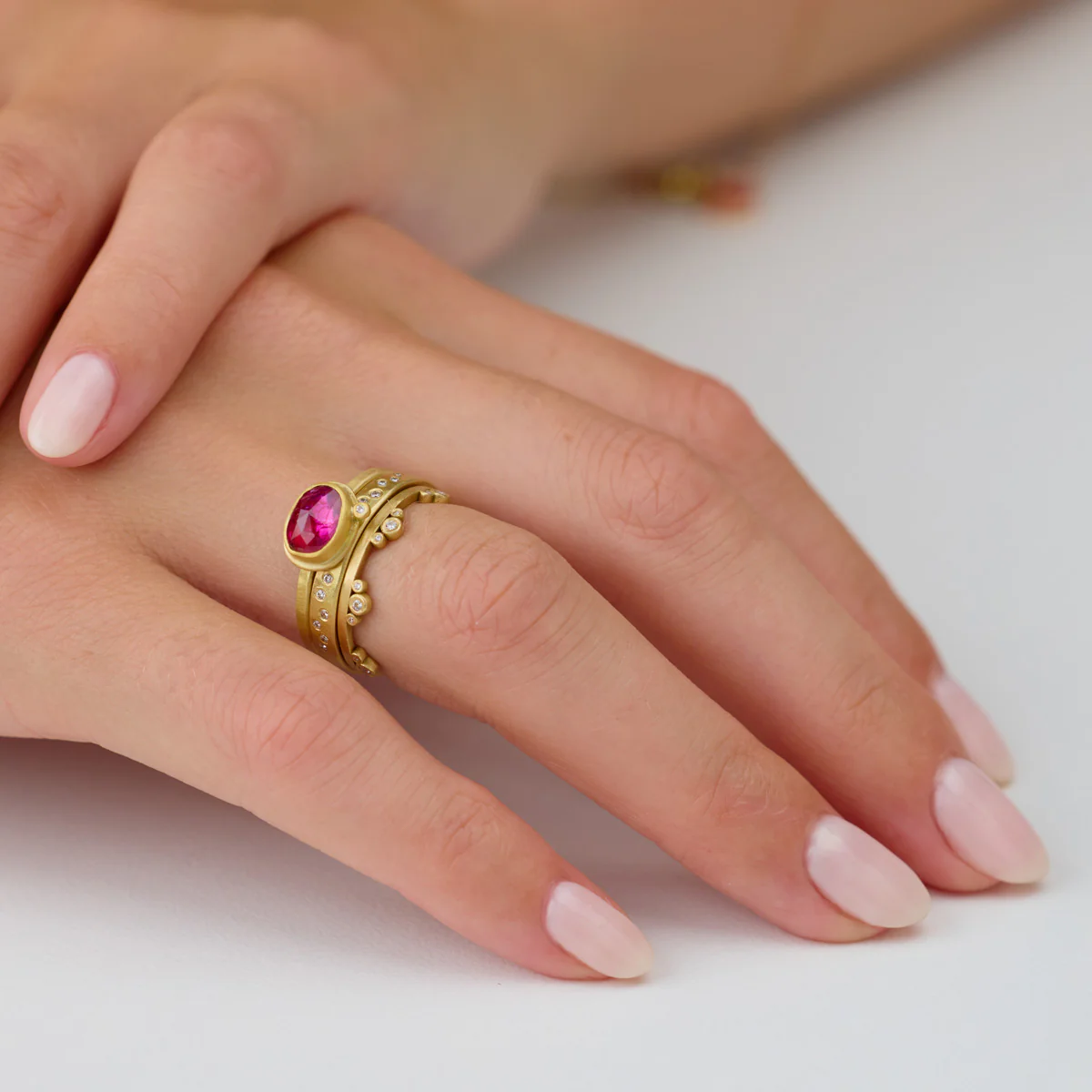 Ruby Ring with Diamond - Image 4