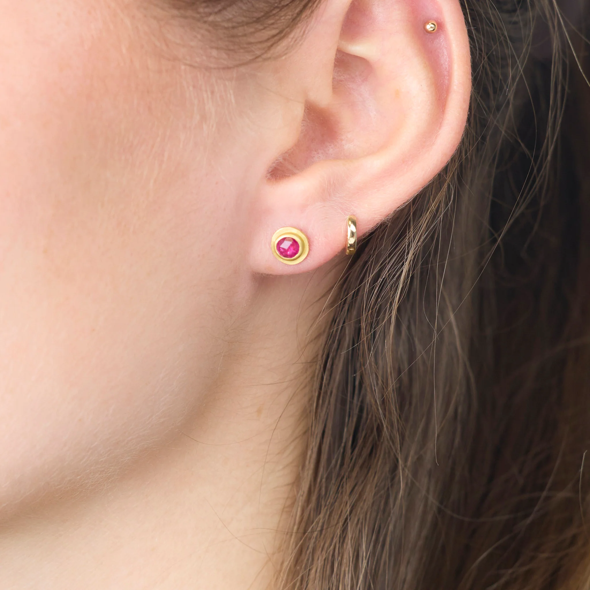 Ruby Stud Earrings - Image 2