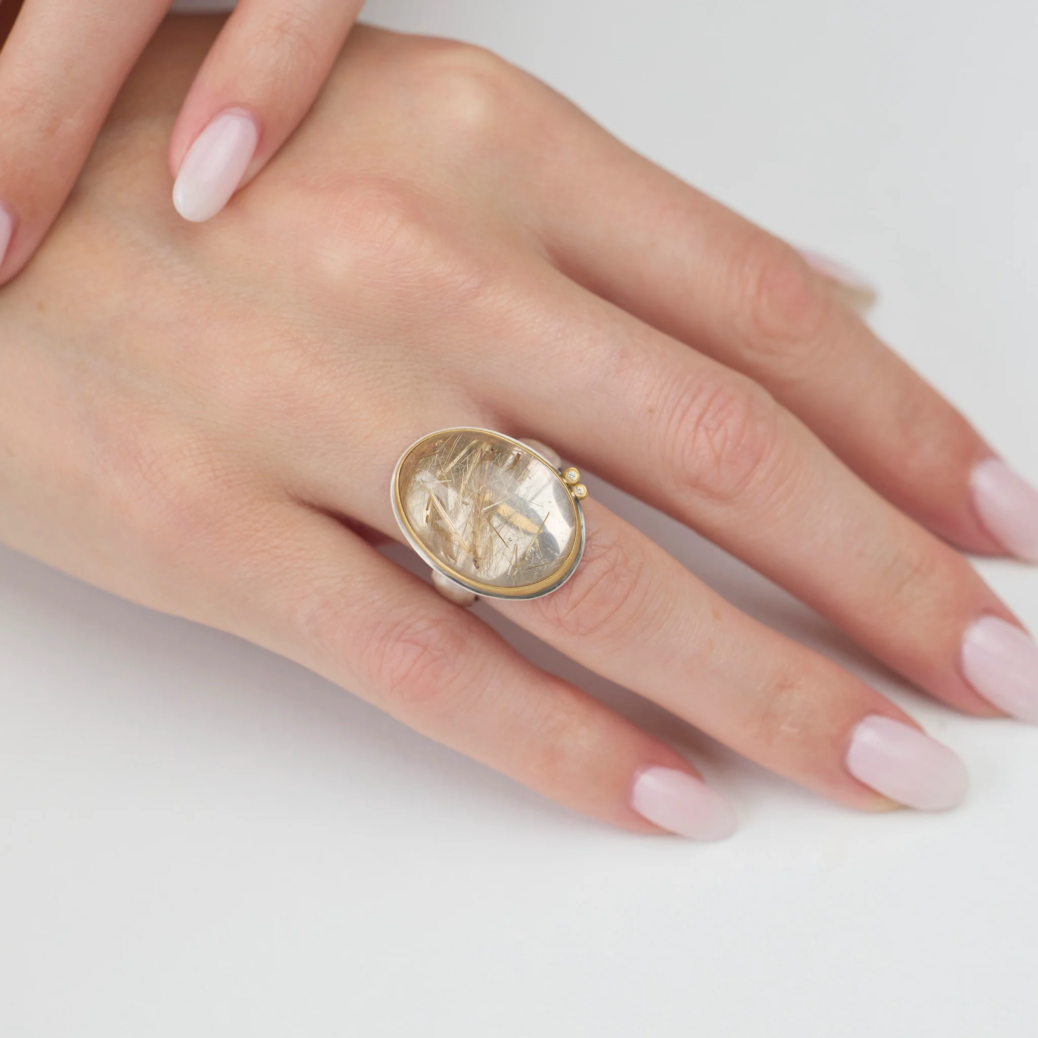 Rutilated Quartz Cabochon Ring - Image 2