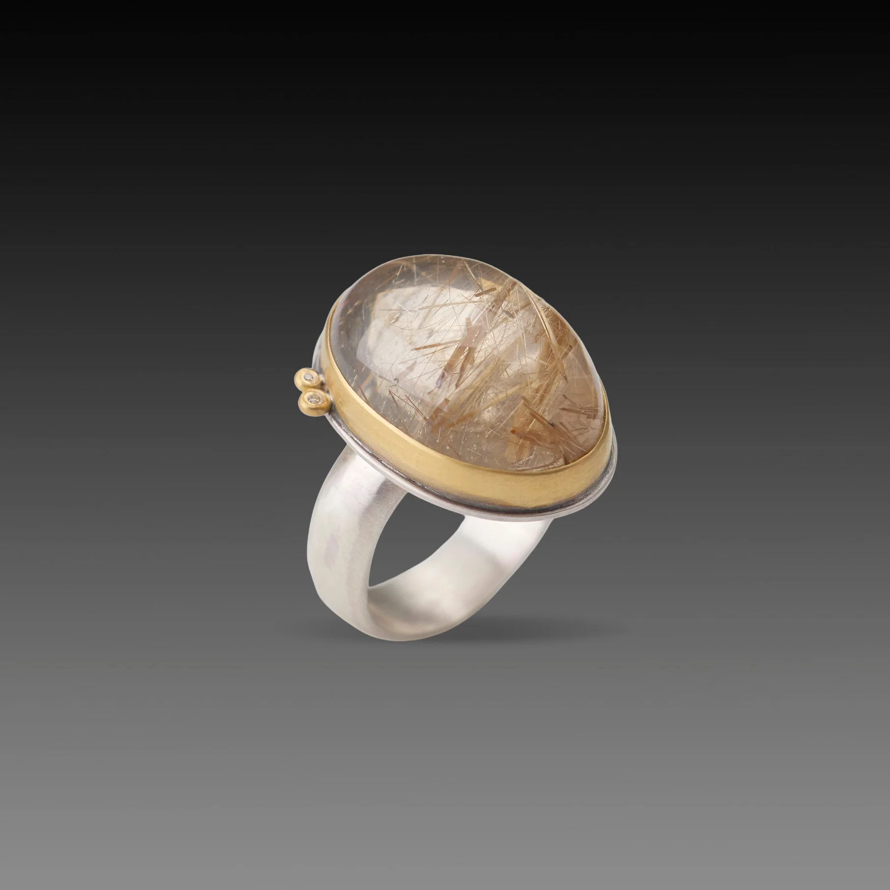Rutilated Quartz Cabochon Ring - Image 3