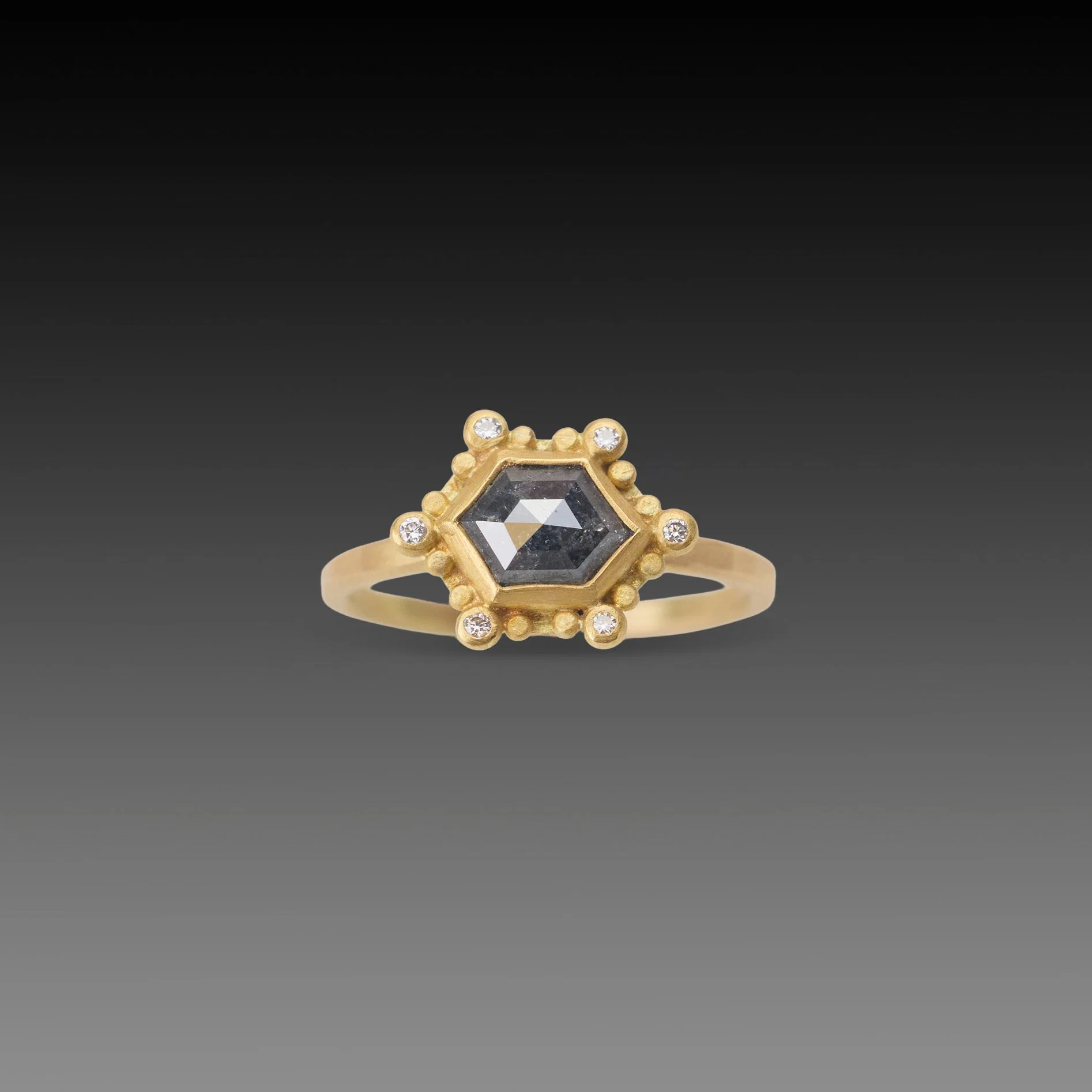 Salt & Pepper Black Diamond Ring