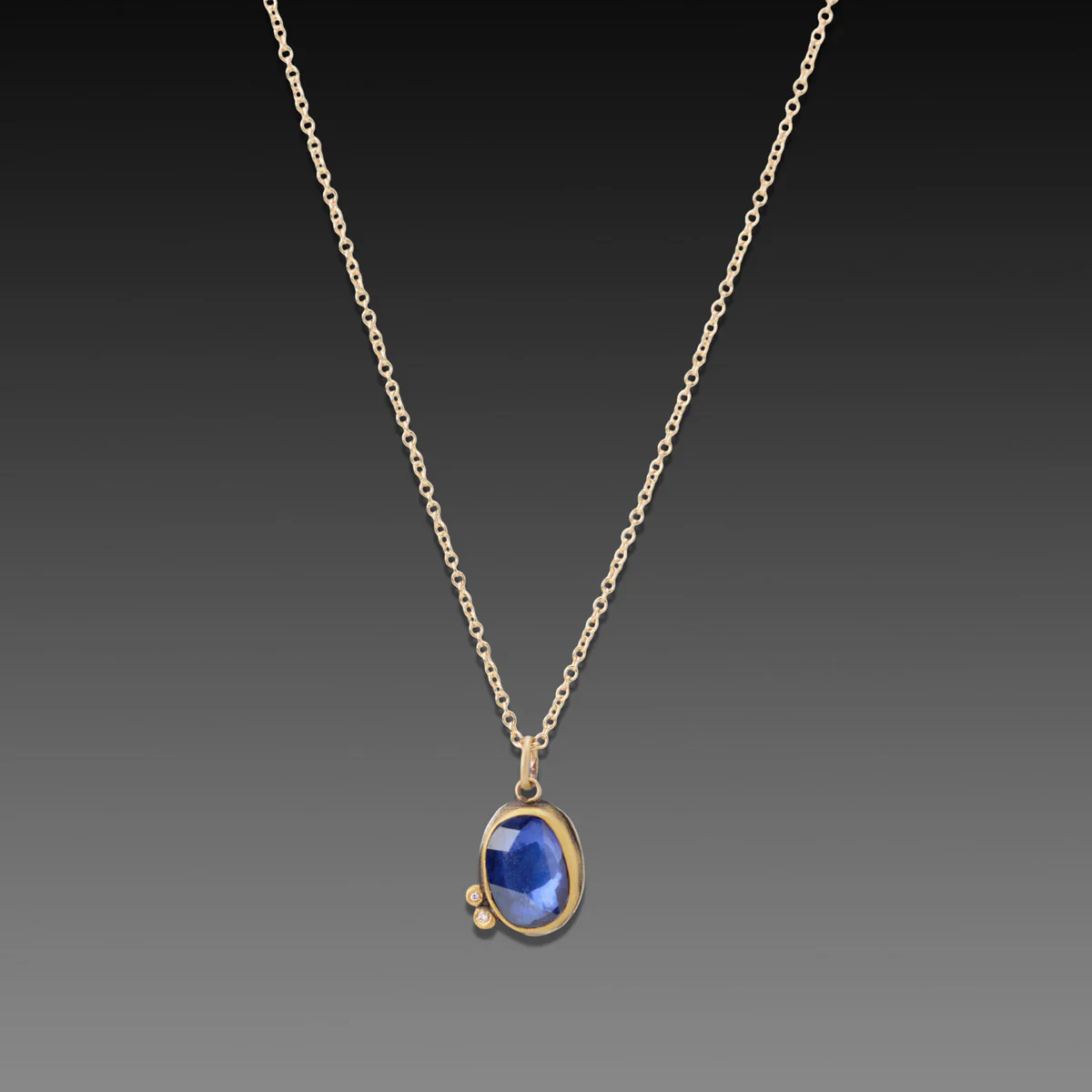 Sapphire Necklace with Diamonds