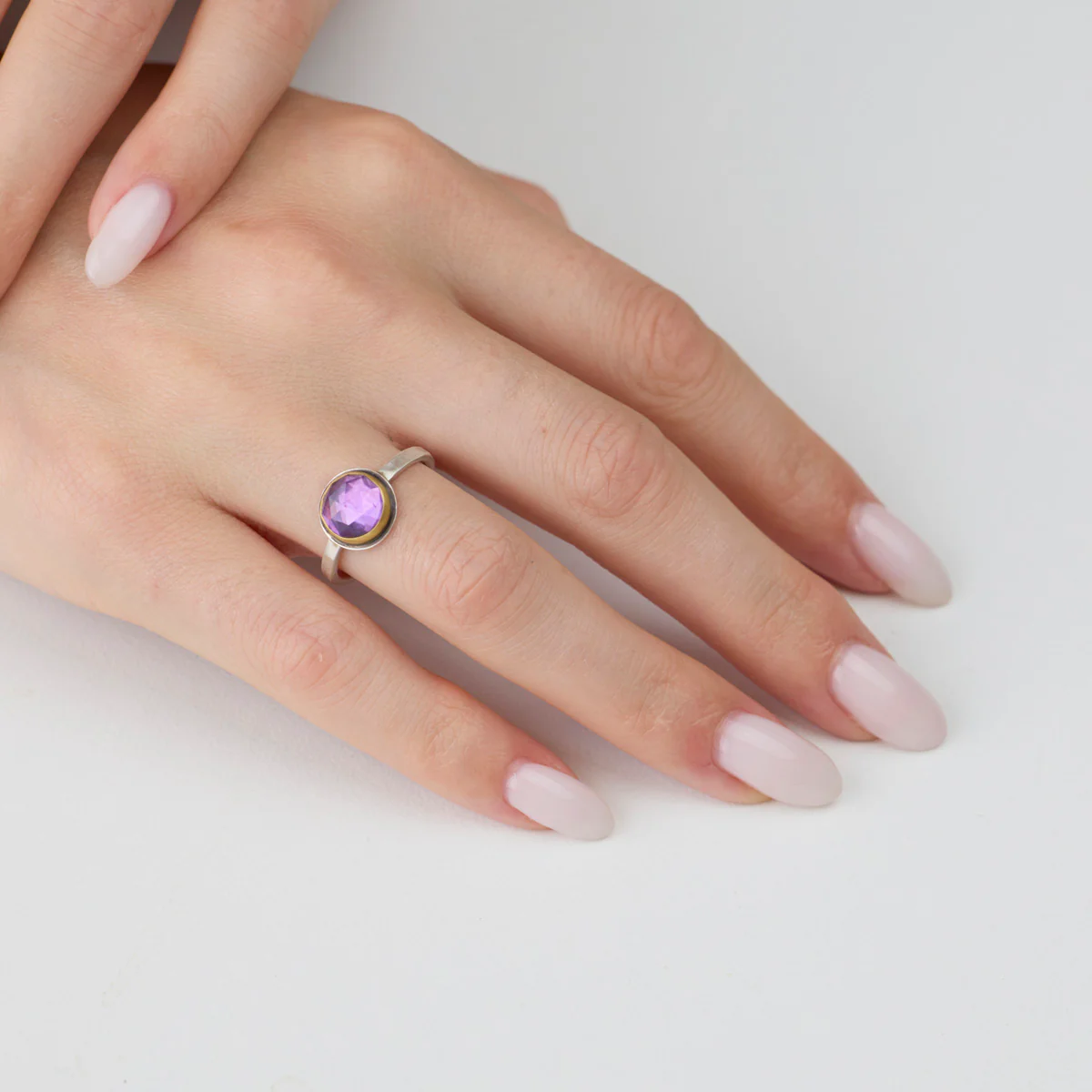 Simple Elegance Amethyst Ring - Image 2