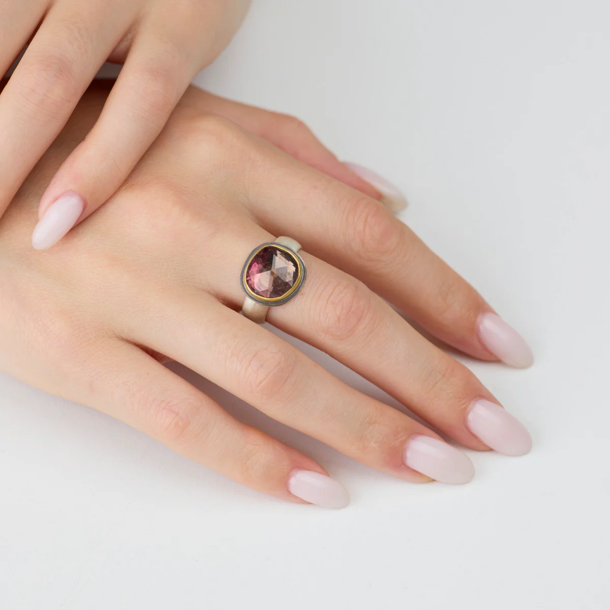 Simplicity Pink Ombre Tourmaline Ring - Image 2