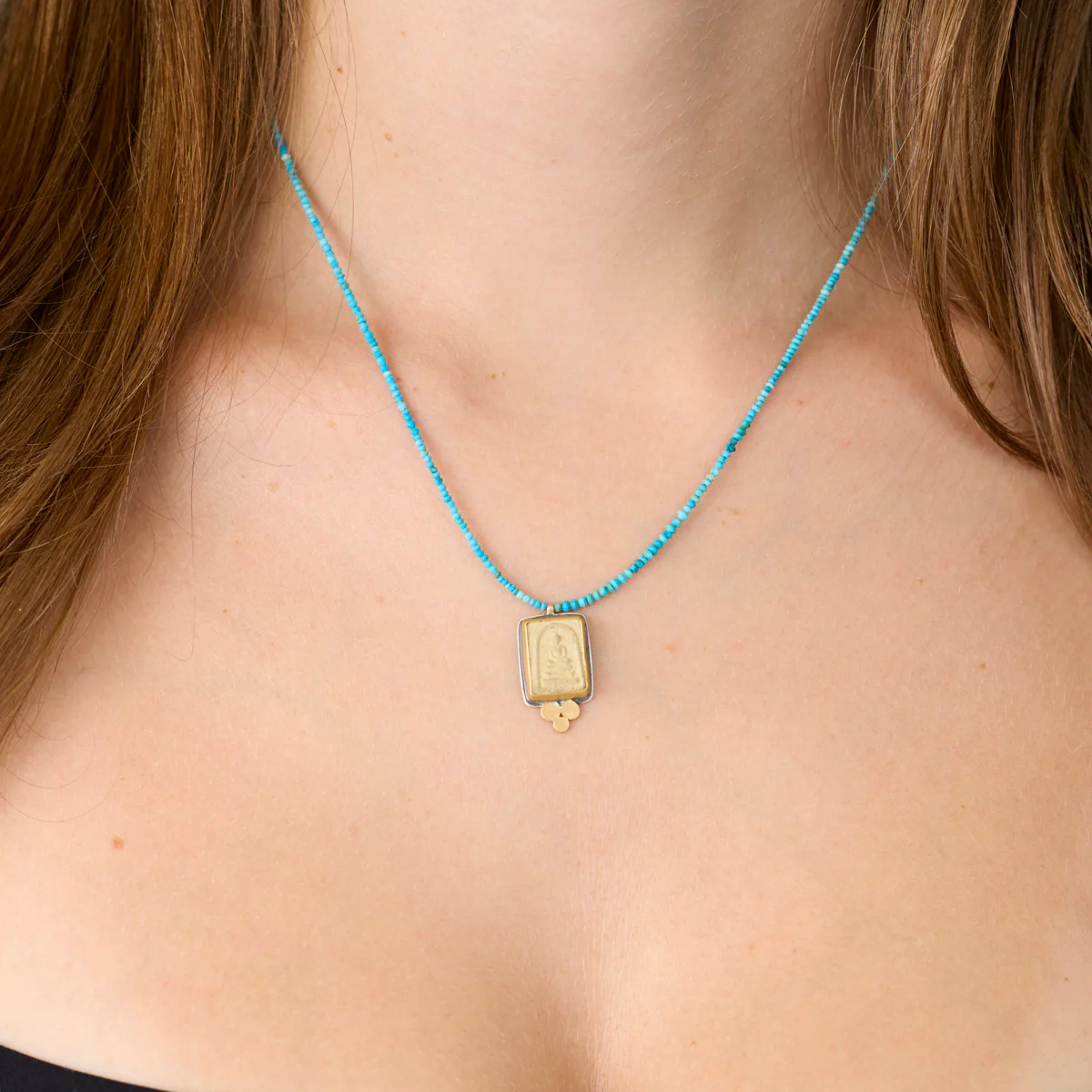 Buddha Amulet on Turquoise Strand - Image 2