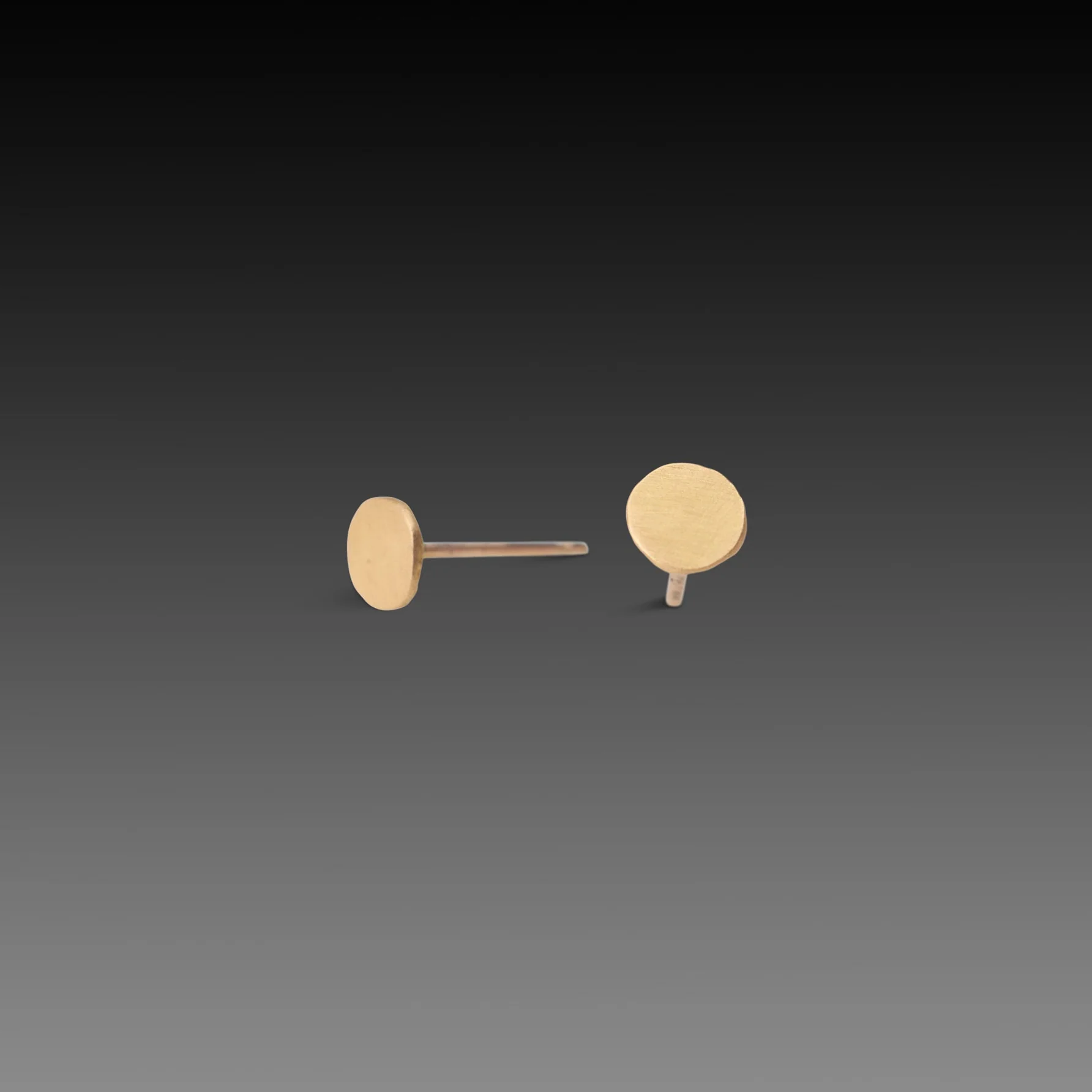 Small Gold Disk Stud Earrings - Image 3