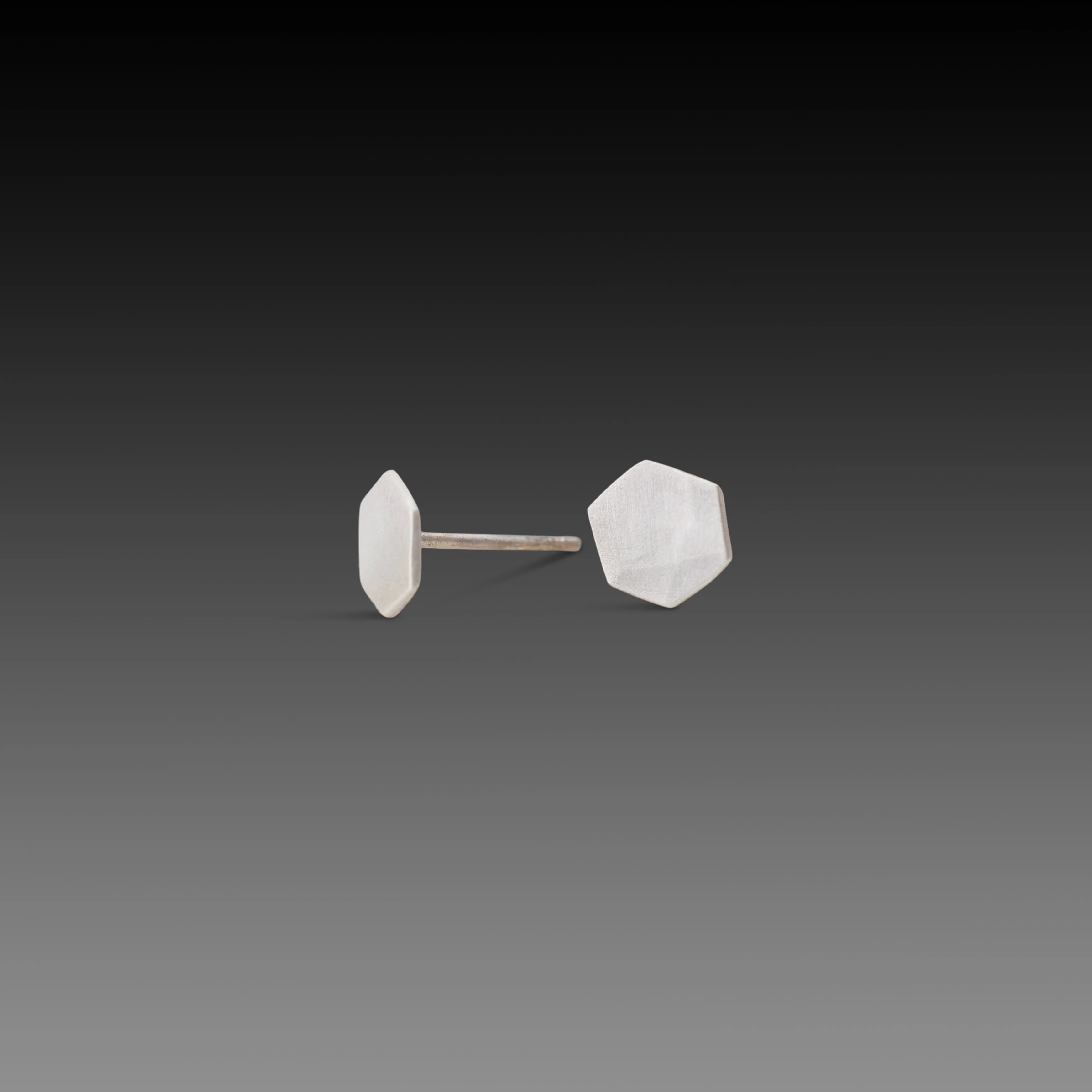 Small Hexagon Stud Earrings - Image 3
