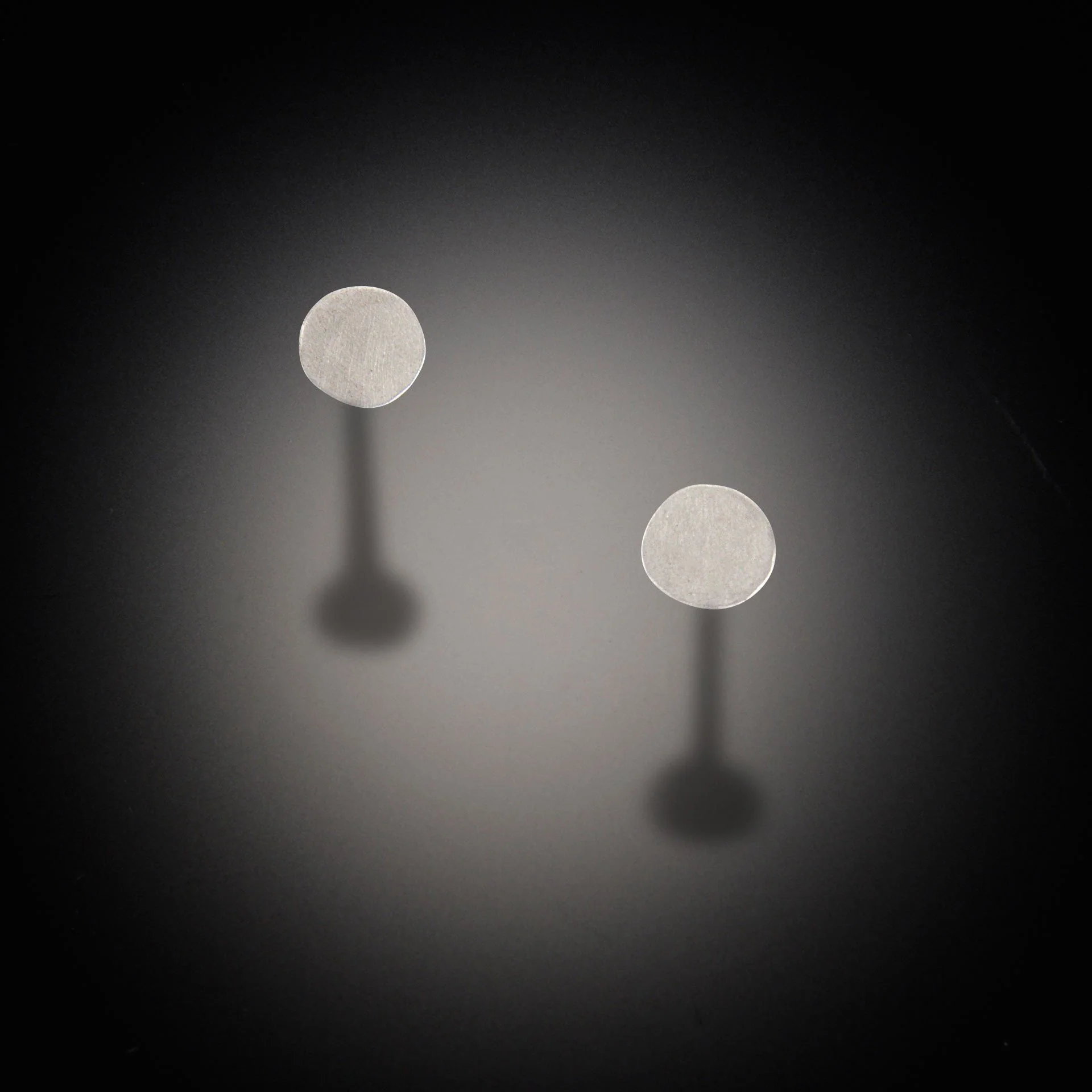 Small Simple Hammered Disk Stud Earrings