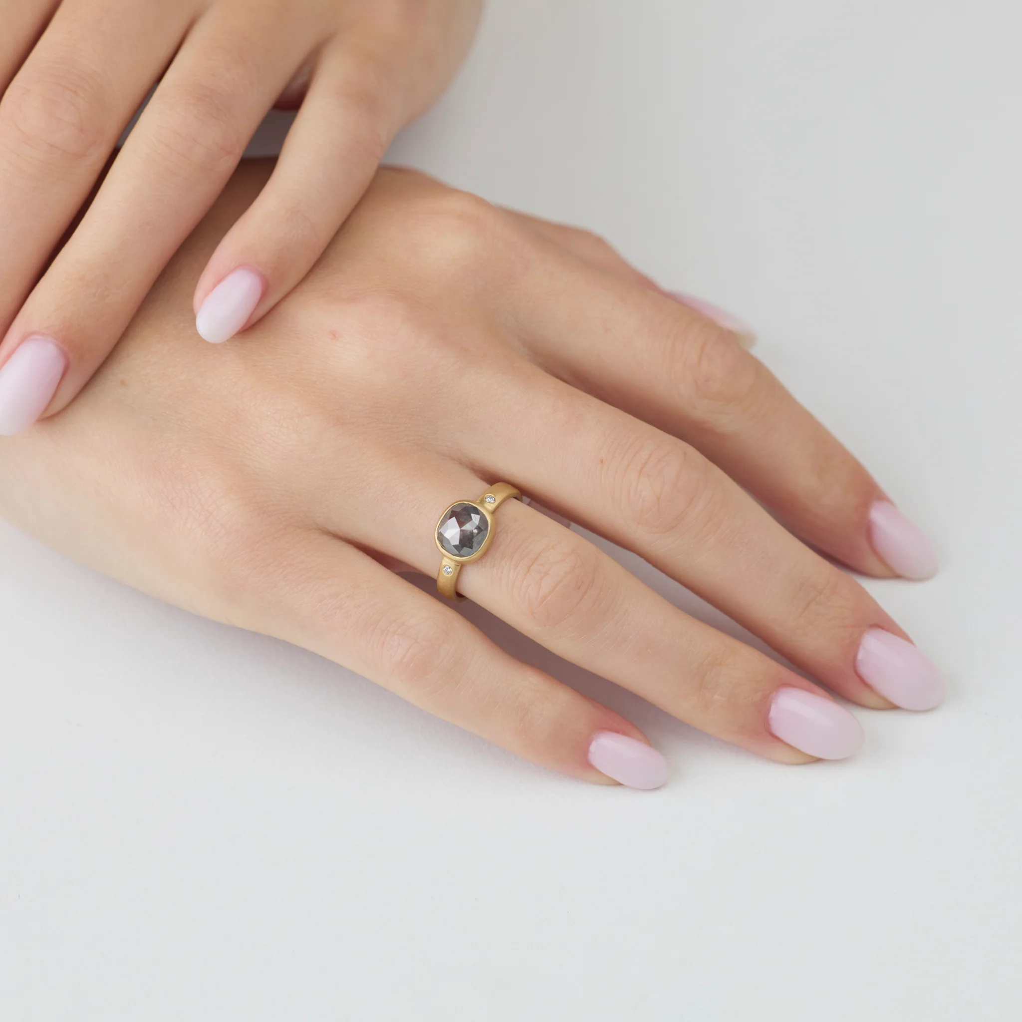 Smoky Gray Diamond Ring - Image 2