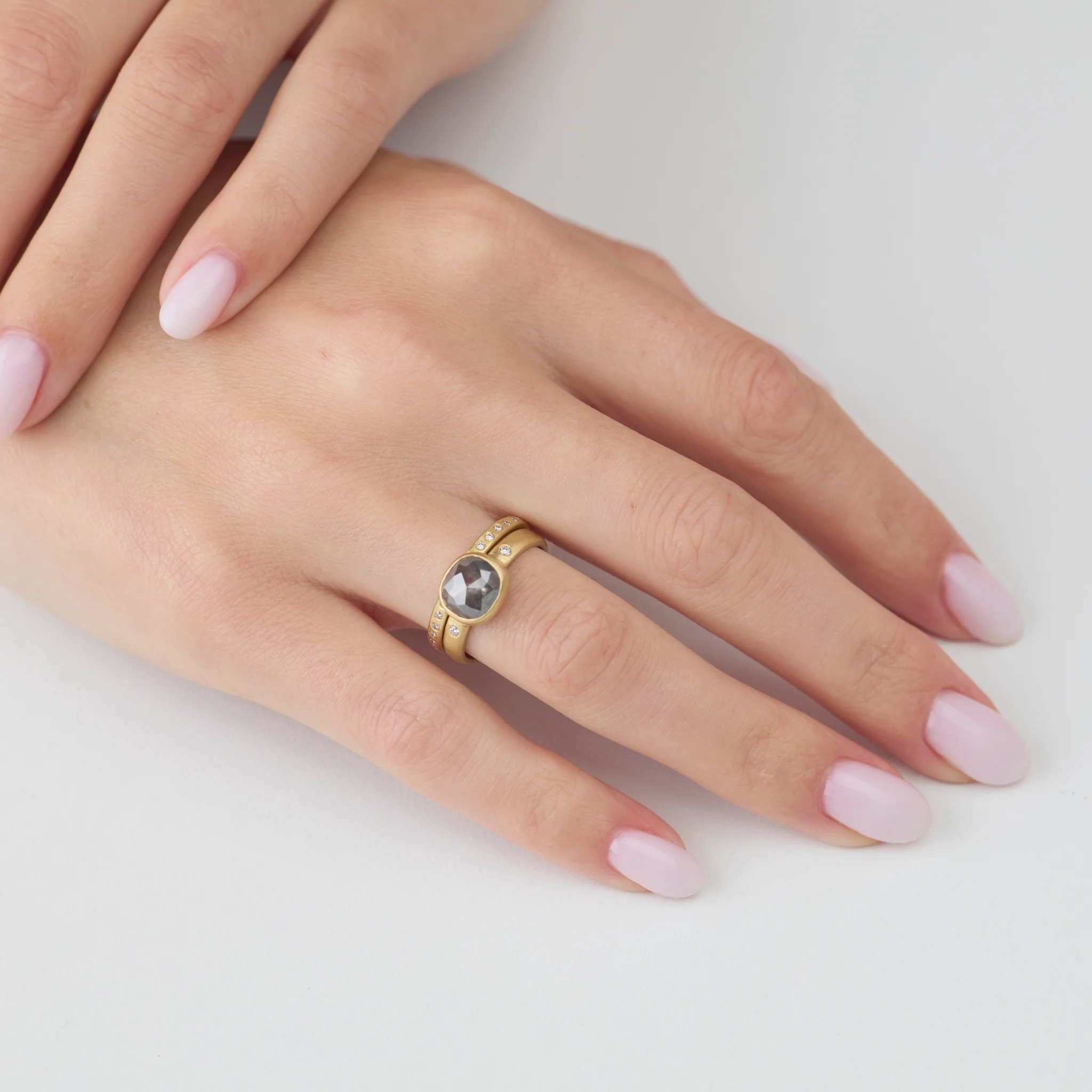 Smoky Gray Diamond Ring - Image 4